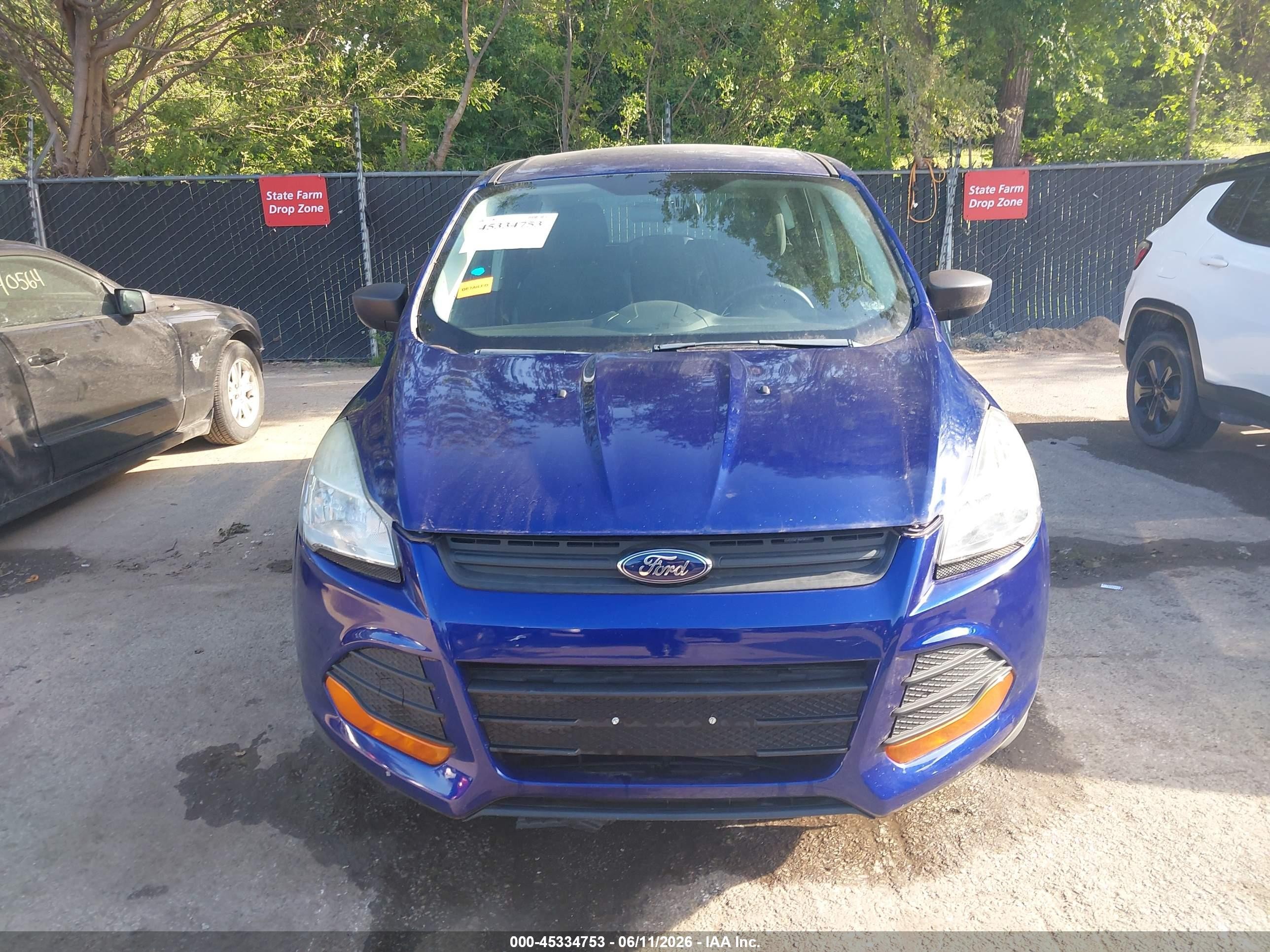 2013 Ford Escape S Blue vin: 1FMCU0F76DUD38261