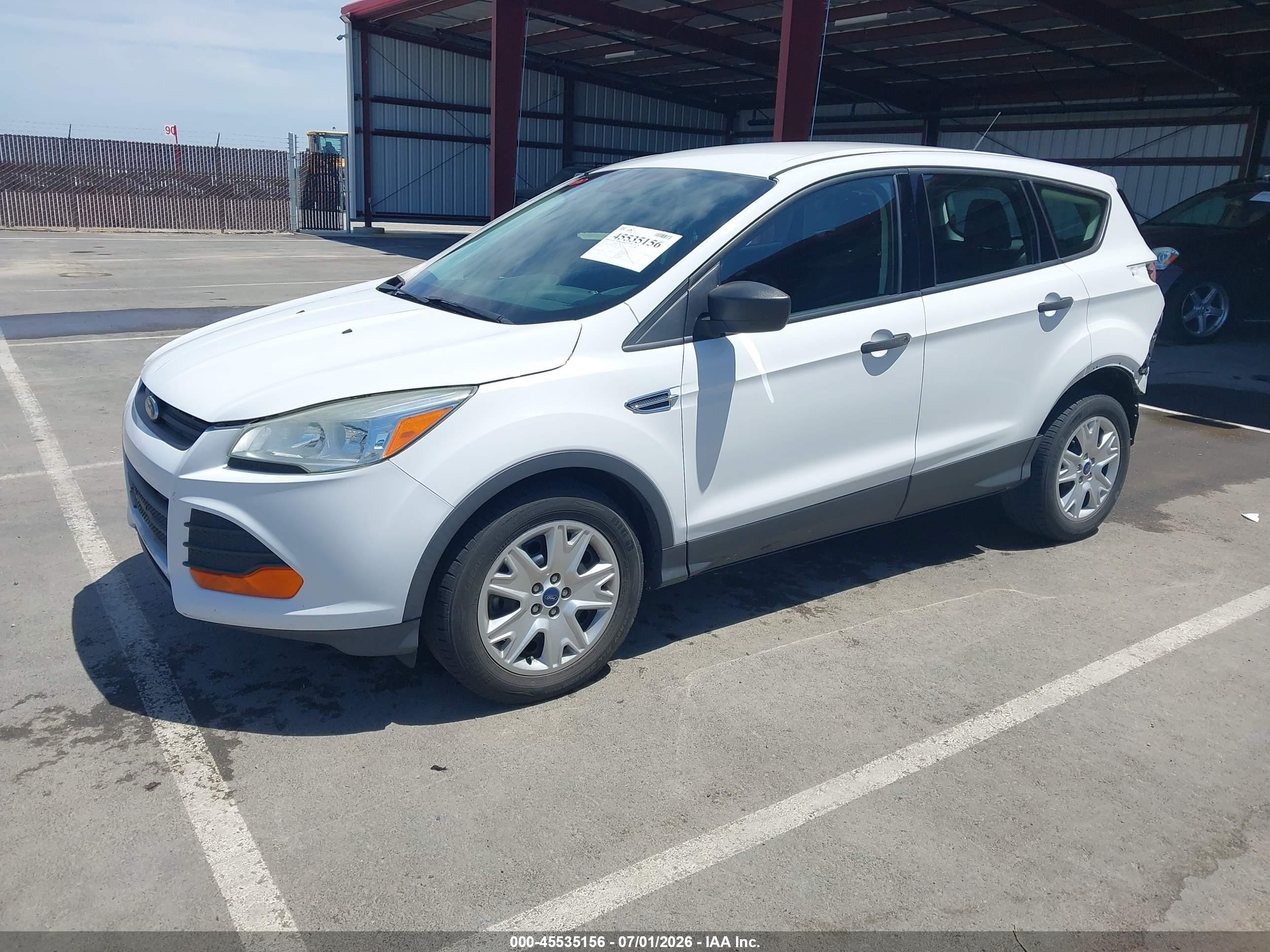 2015 Ford Escape S White vin: 1FMCU0F76FUB95718