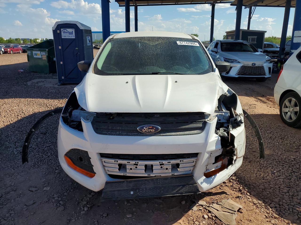 2014 Ford Escape S White vin: 1FMCU0F77EUC76855