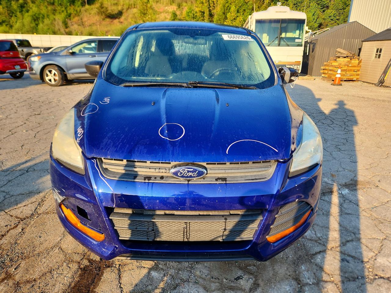 2014 Ford Escape S Blue vin: 1FMCU0F77EUE37091
