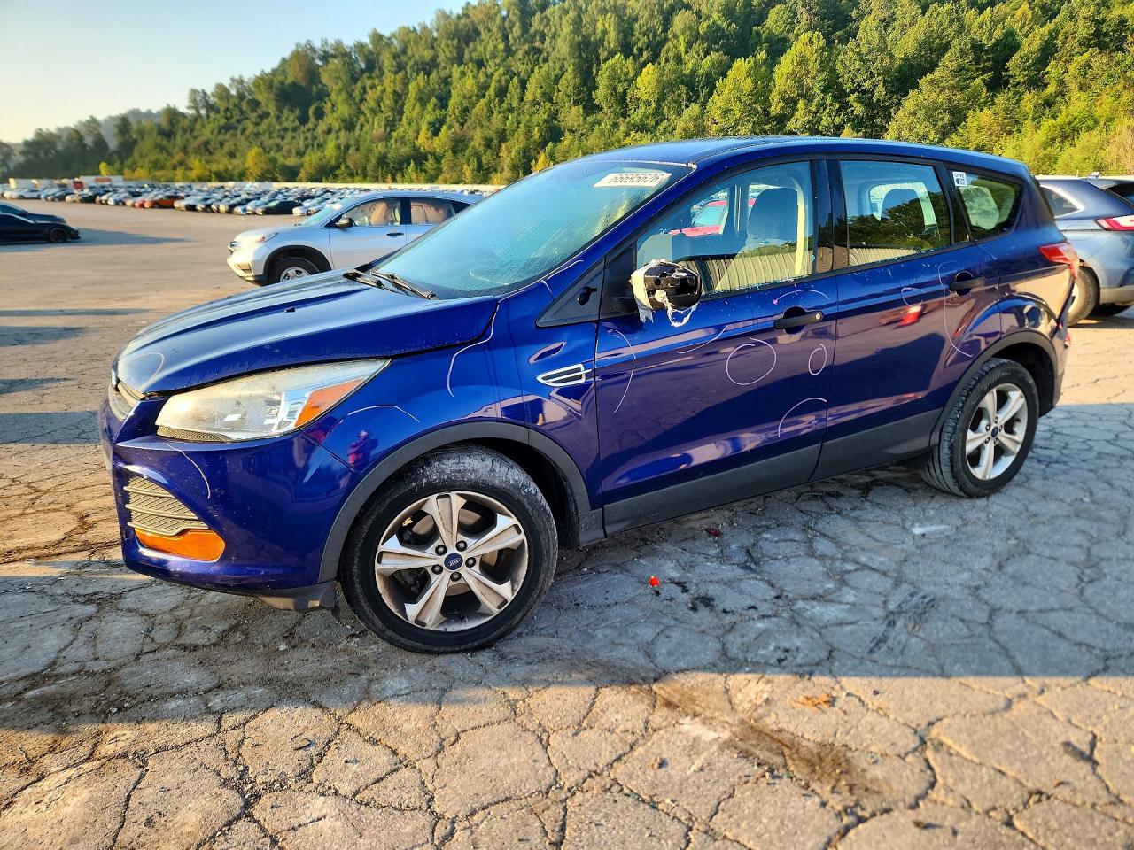 2014 Ford Escape S Синий vin: 1FMCU0F77EUE37091