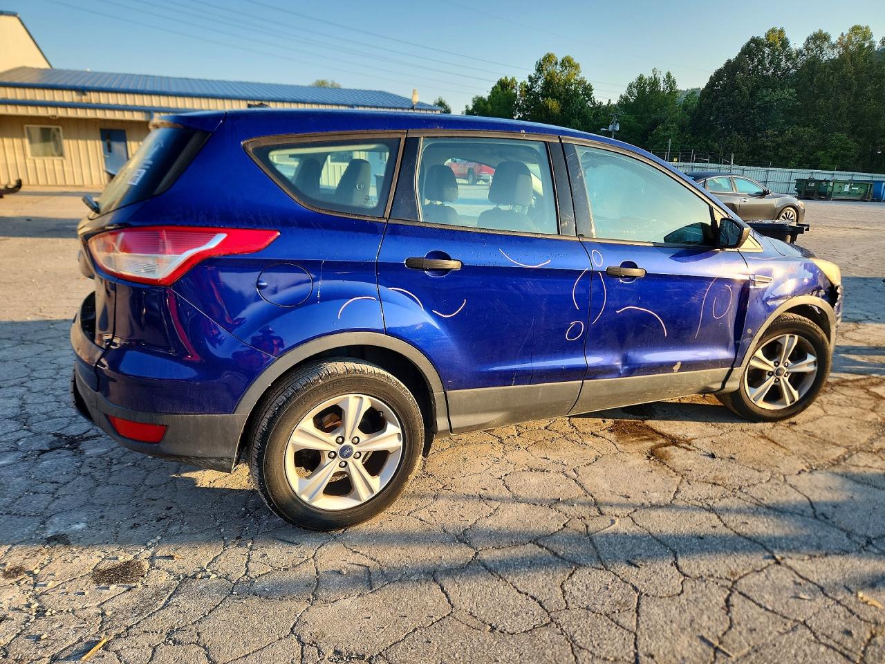 2014 Ford Escape S Blue vin: 1FMCU0F77EUE37091
