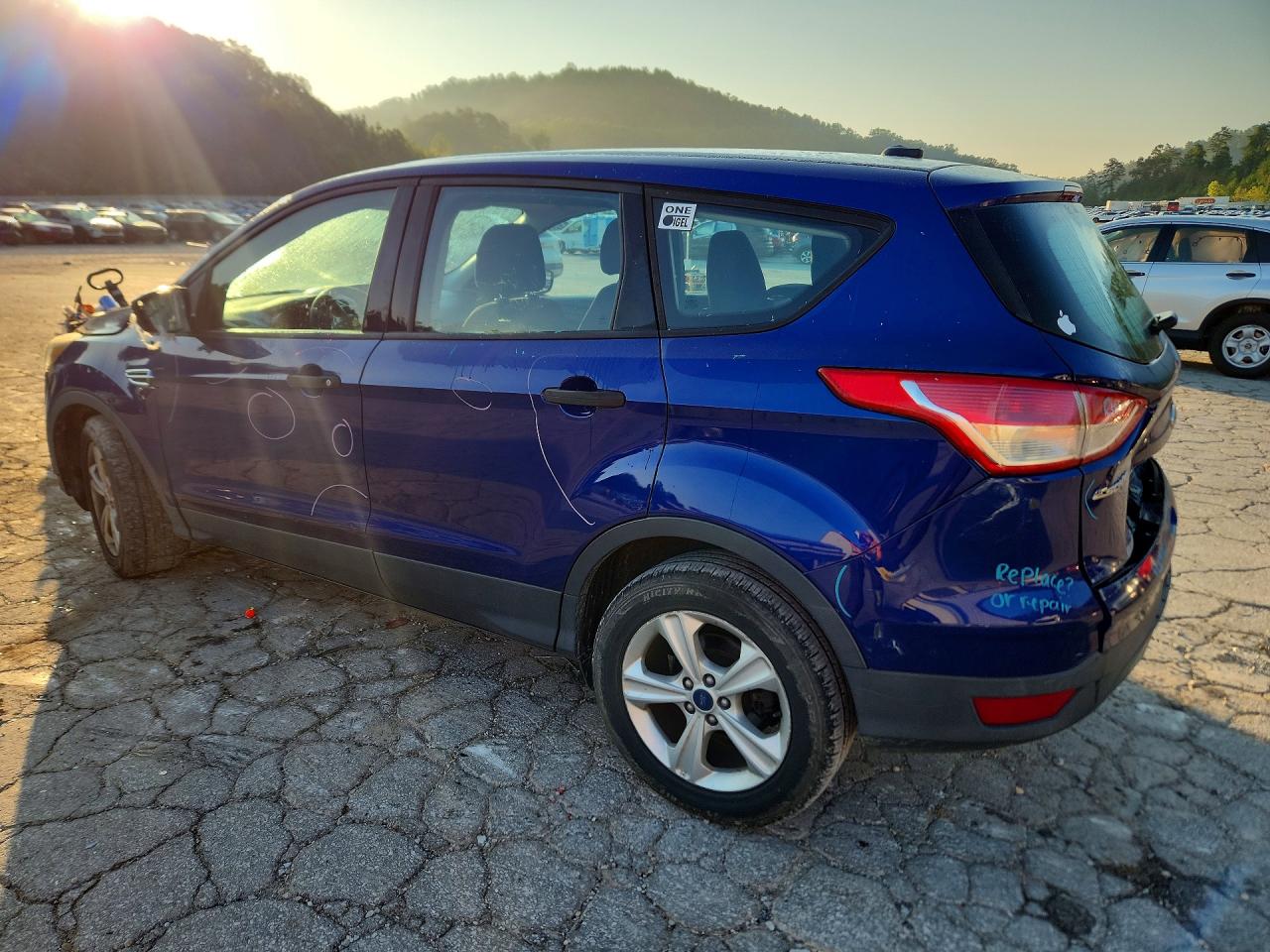 2014 Ford Escape S Blue vin: 1FMCU0F77EUE37091