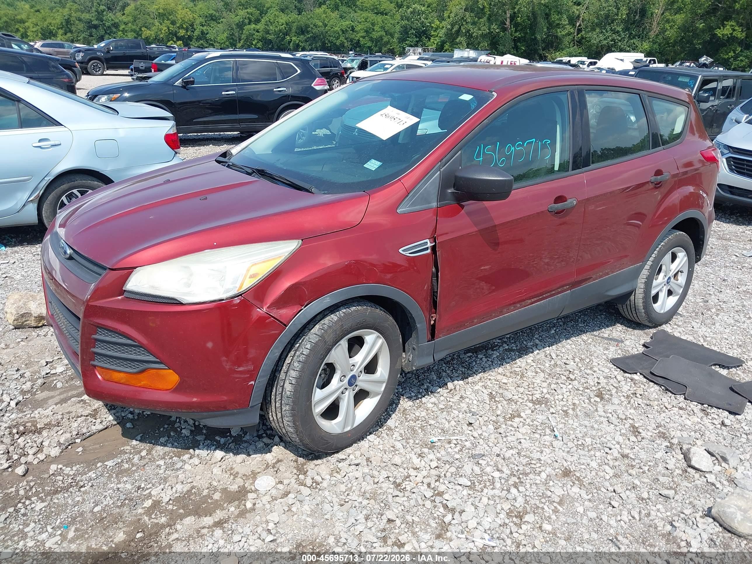 2015 Ford Escape S Red vin: 1FMCU0F77FUA73823