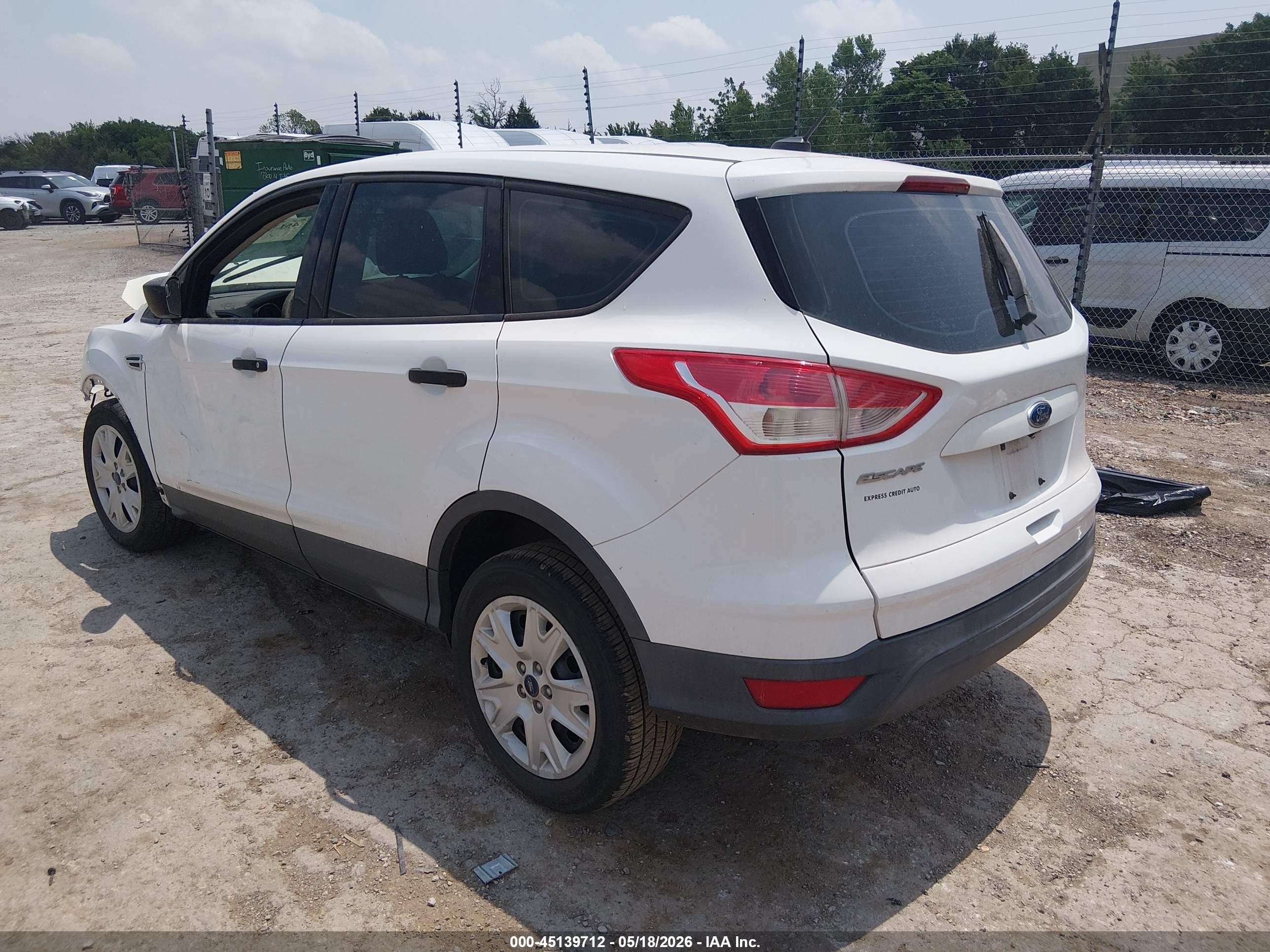 2015 Ford Escape S White vin: 1FMCU0F77FUB93640