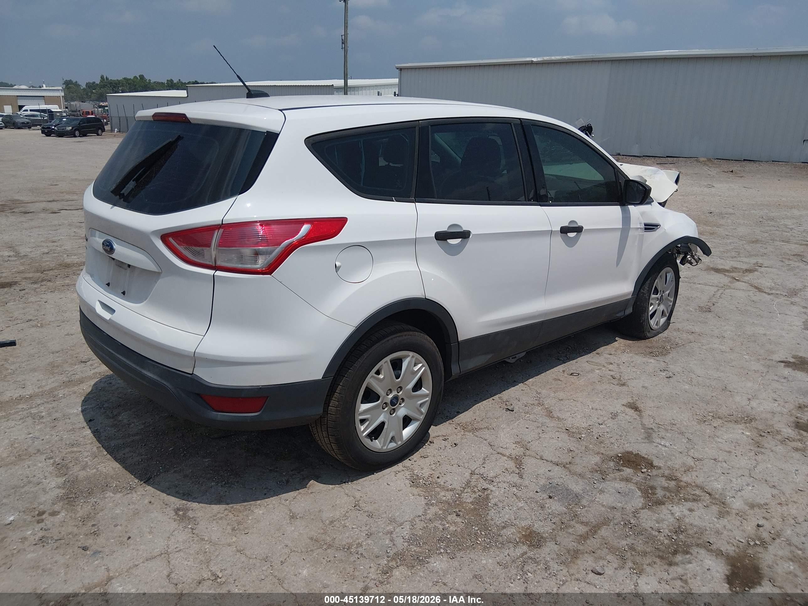 2015 Ford Escape S White vin: 1FMCU0F77FUB93640