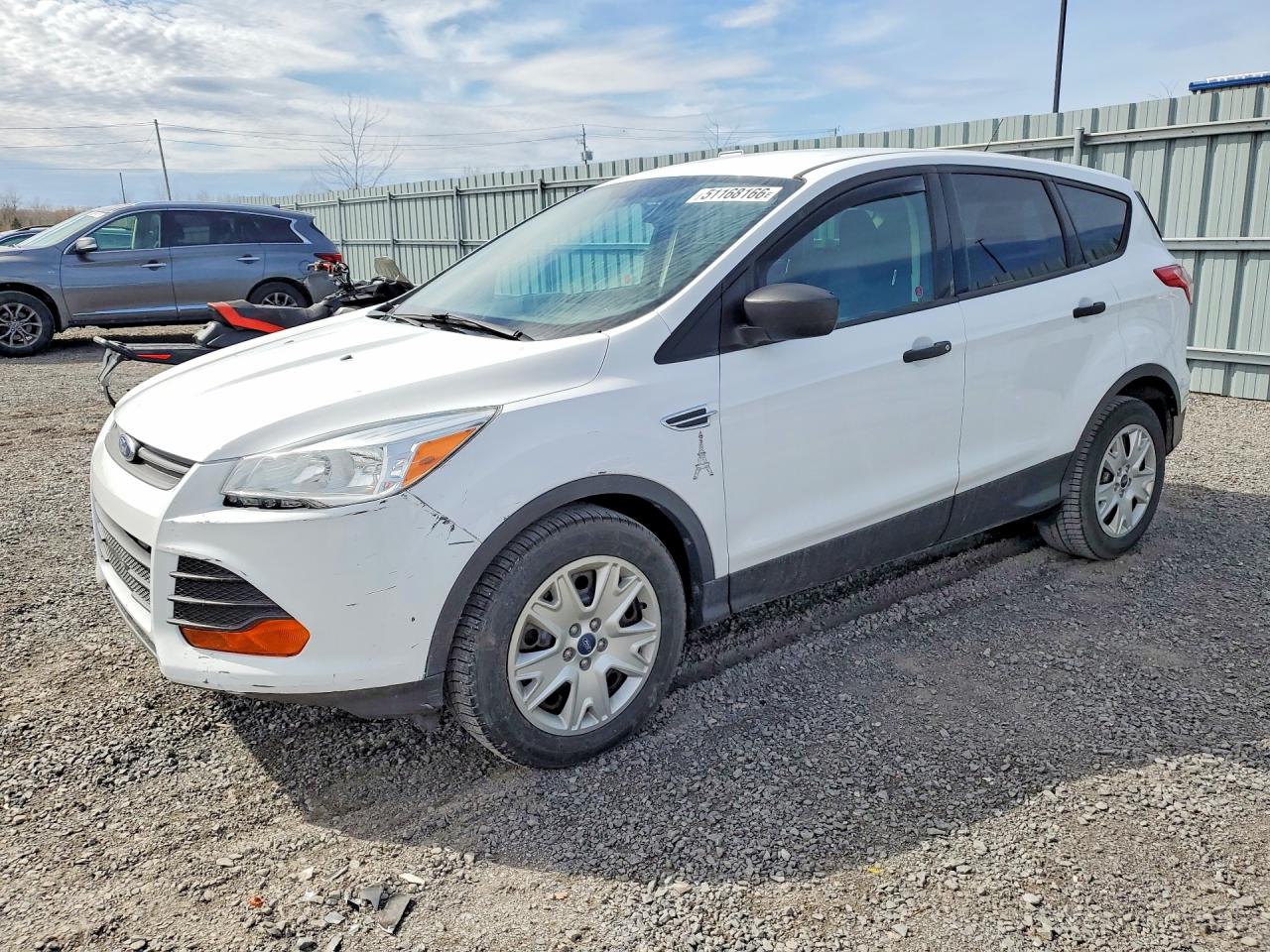 2014 Ford Escape S White vin: 1FMCU0F78EUA40926