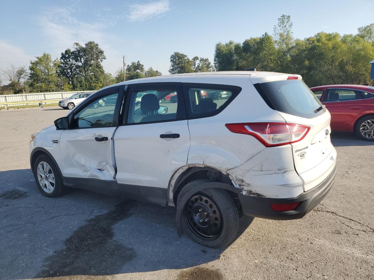 2014 Ford Escape S White vin: 1FMCU0F78EUD41826