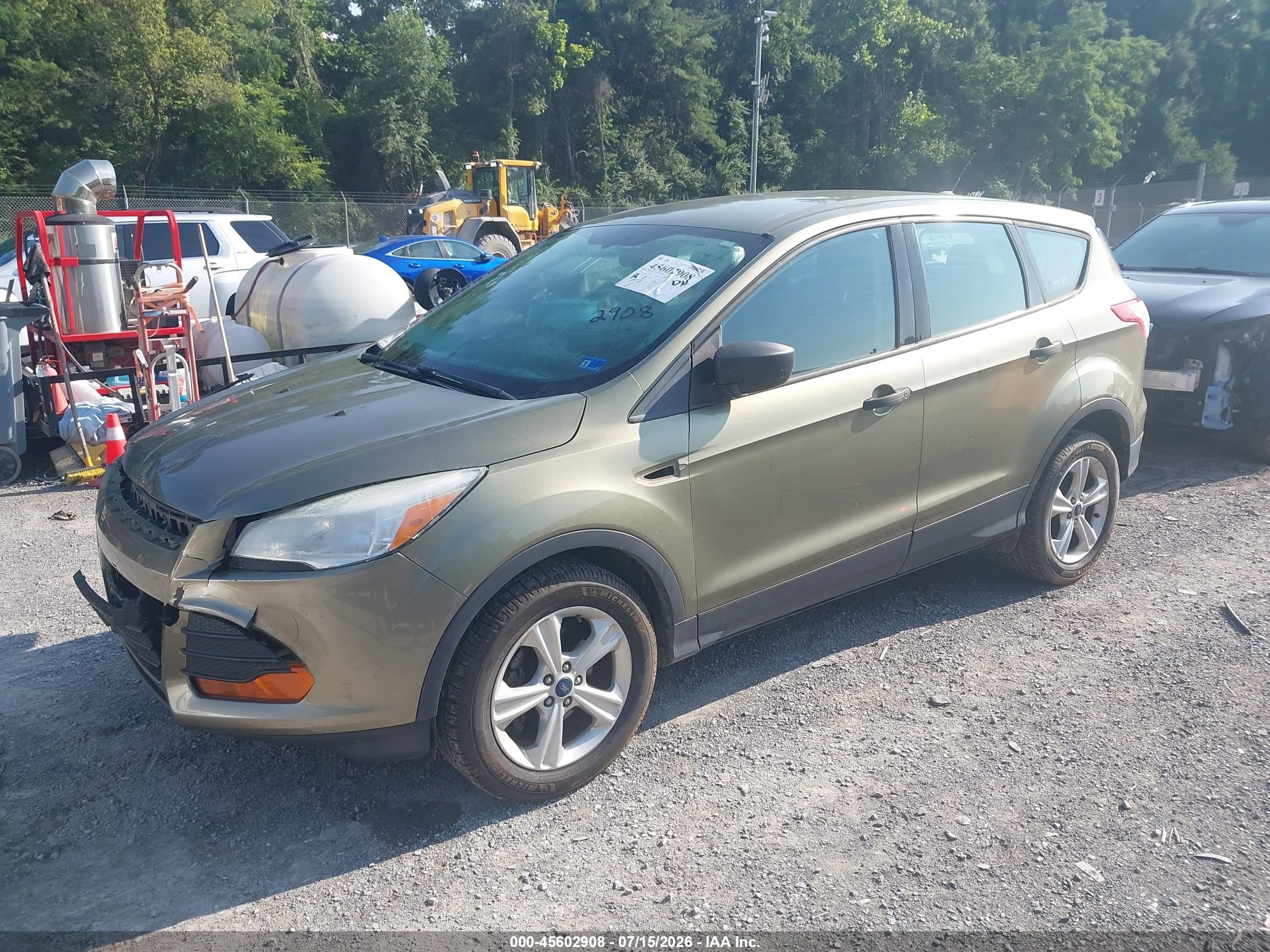 2013 Ford Escape S Green vin: 1FMCU0F79DUC91694
