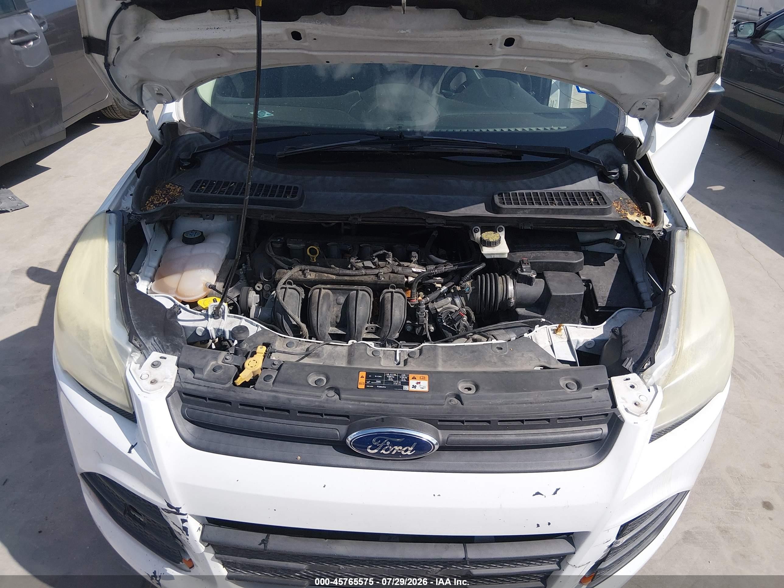 2014 Ford Escape S White vin: 1FMCU0F79EUC21047