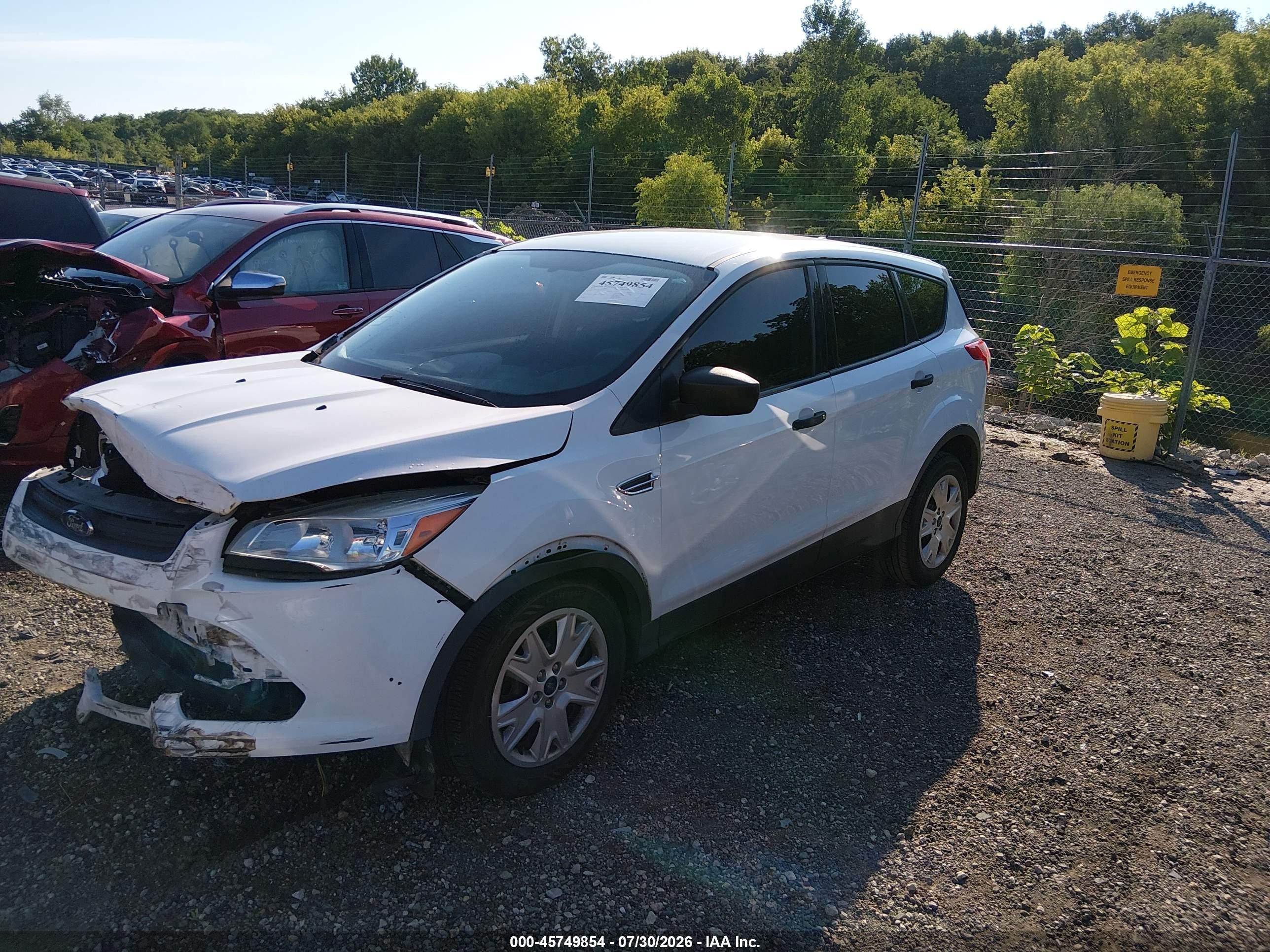 2016 Ford Escape S White vin: 1FMCU0F79GUB32257