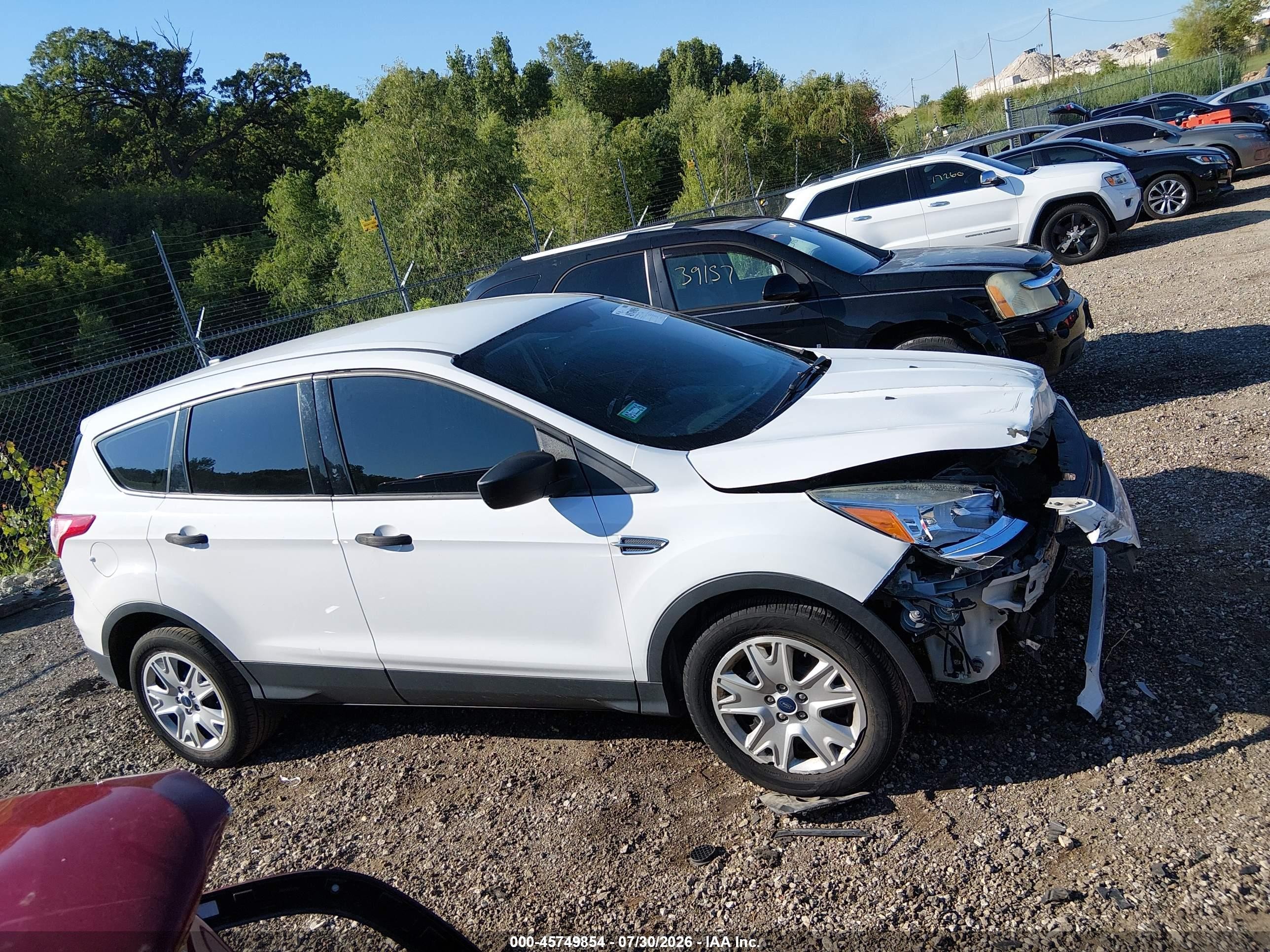 2016 Ford Escape S White vin: 1FMCU0F79GUB32257