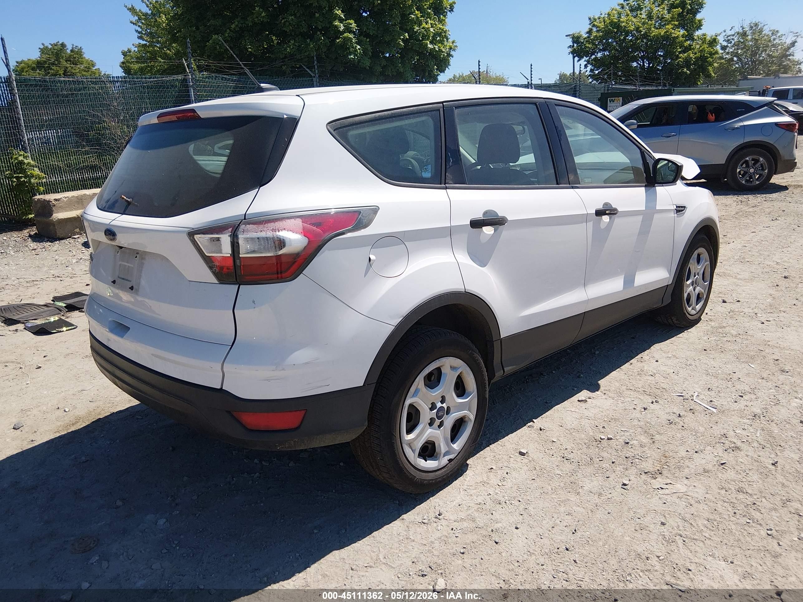 2017 Ford Escape S White vin: 1FMCU0F79HUA02366