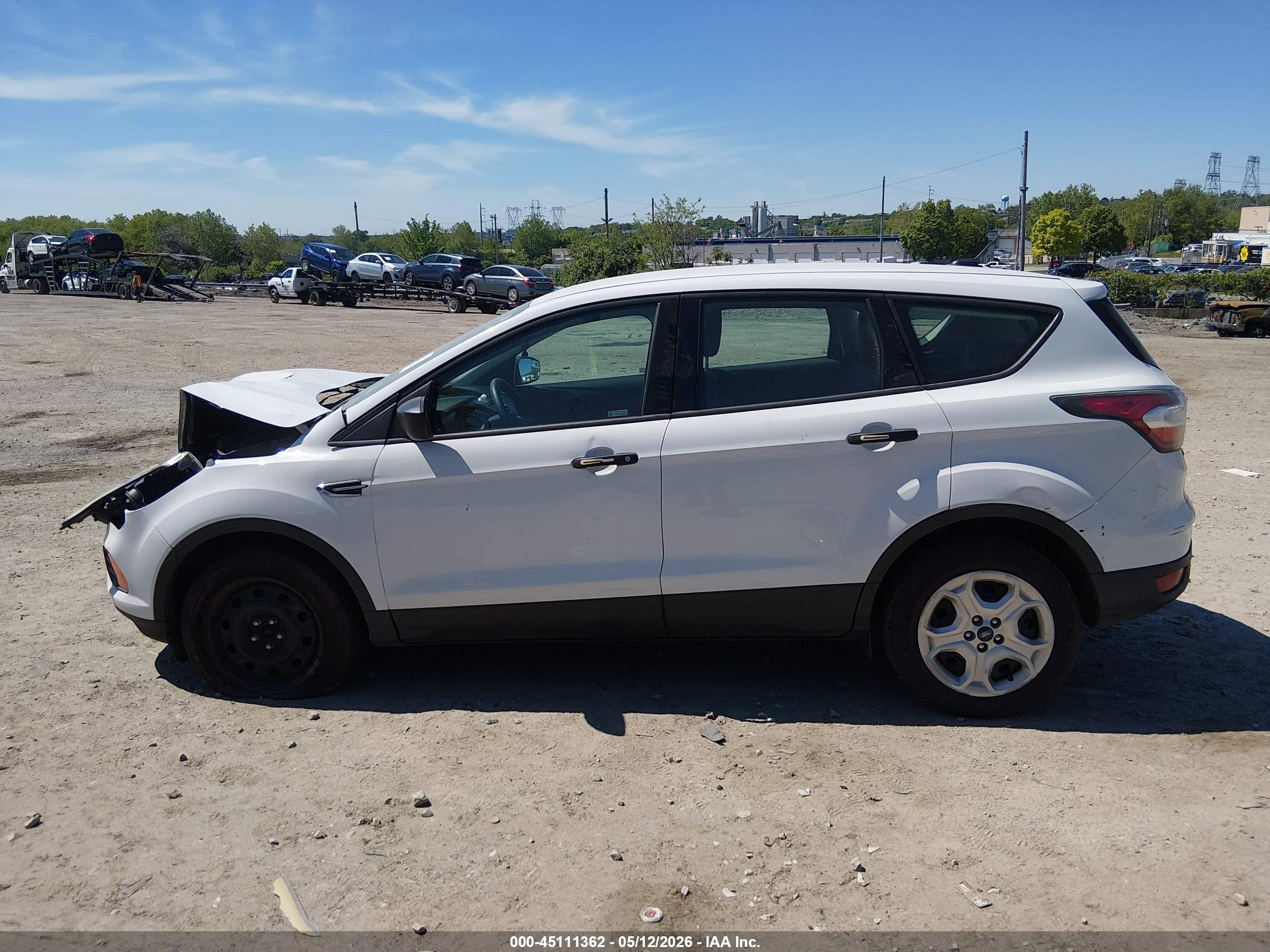 2017 Ford Escape S White vin: 1FMCU0F79HUA02366