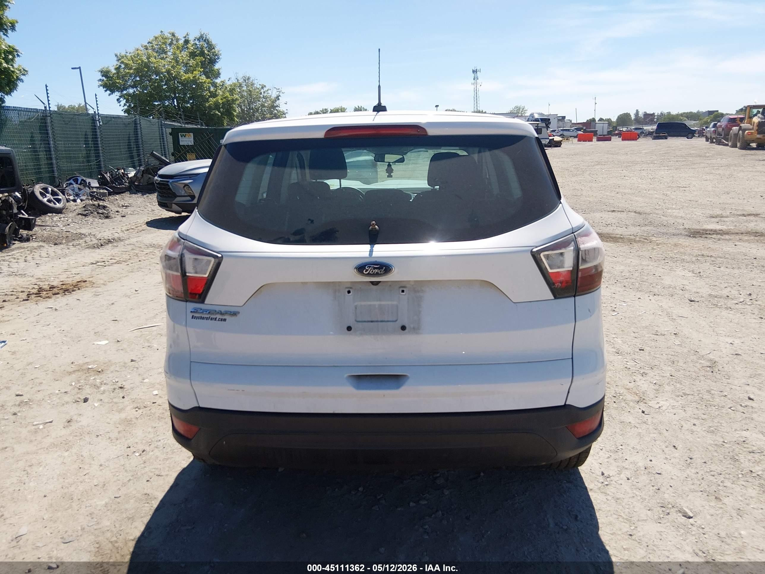 2017 Ford Escape S White vin: 1FMCU0F79HUA02366