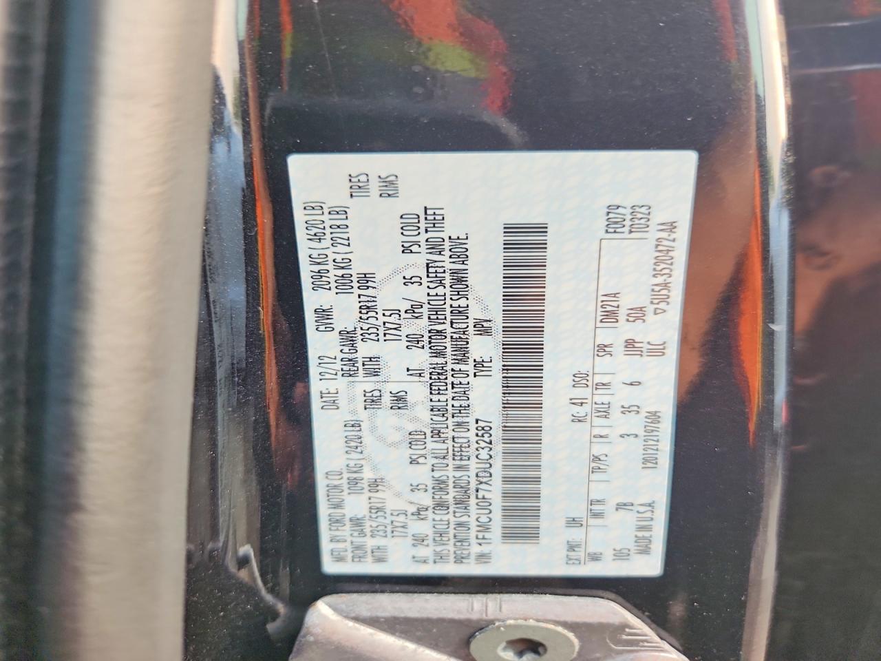 2013 Ford Escape S Black vin: 1FMCU0F7XDUC32587