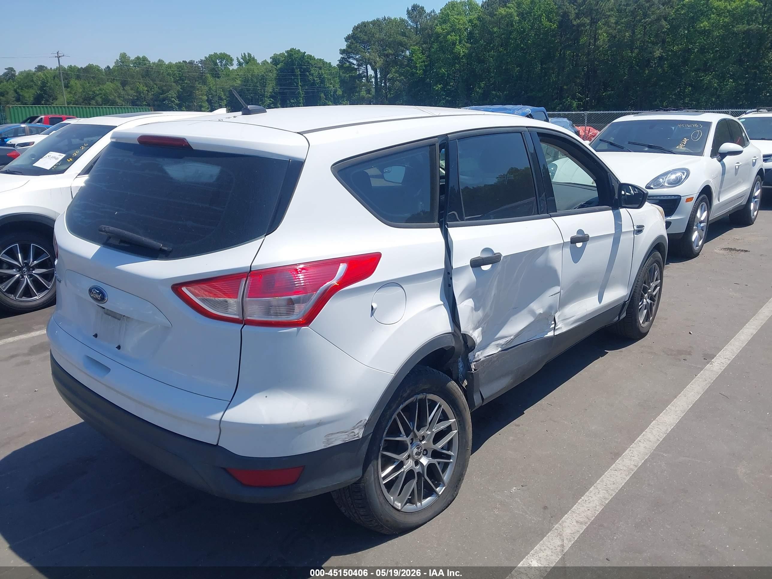 2014 Ford Escape S White vin: 1FMCU0F7XEUB21779