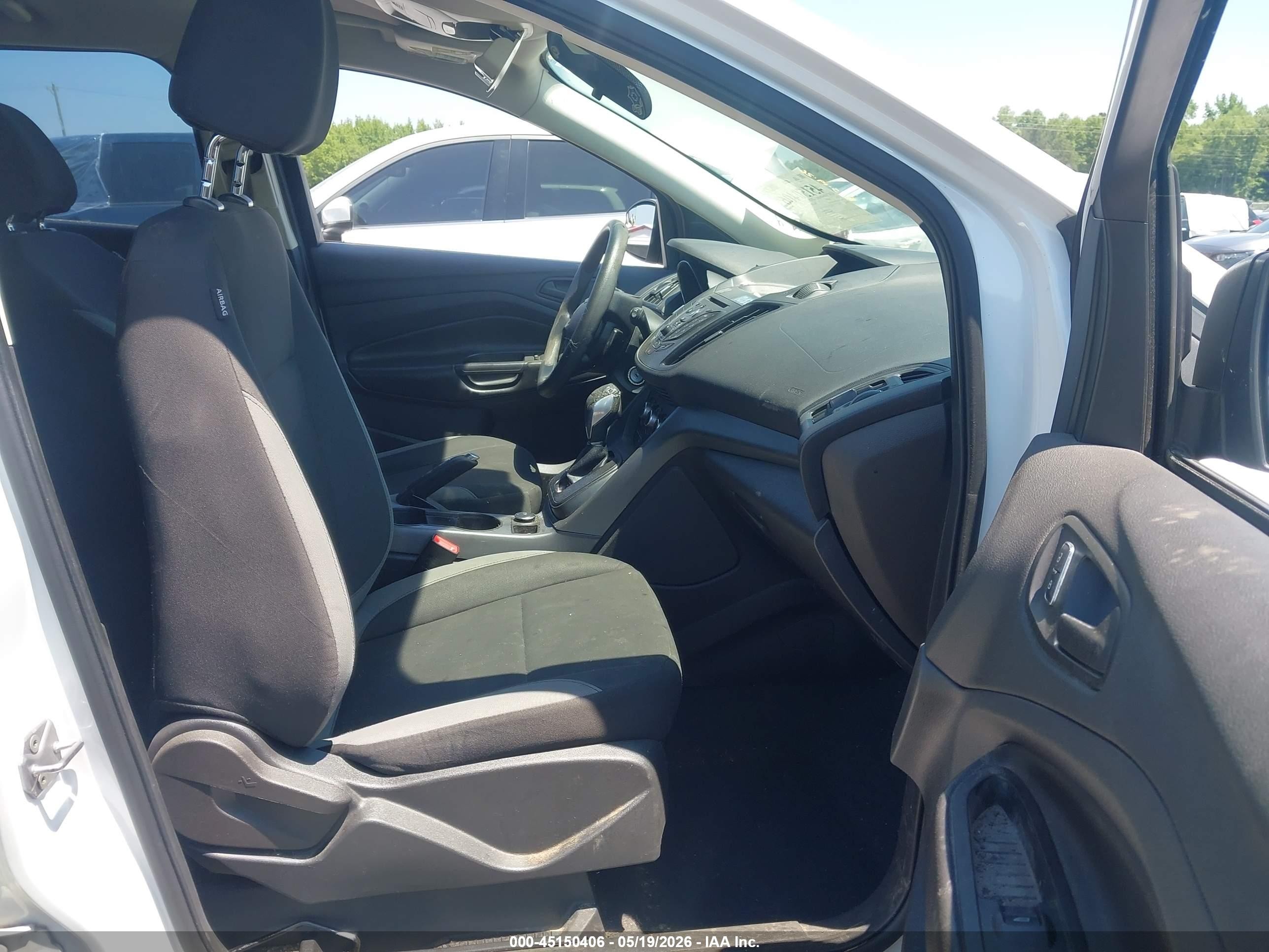2014 Ford Escape S White vin: 1FMCU0F7XEUB21779