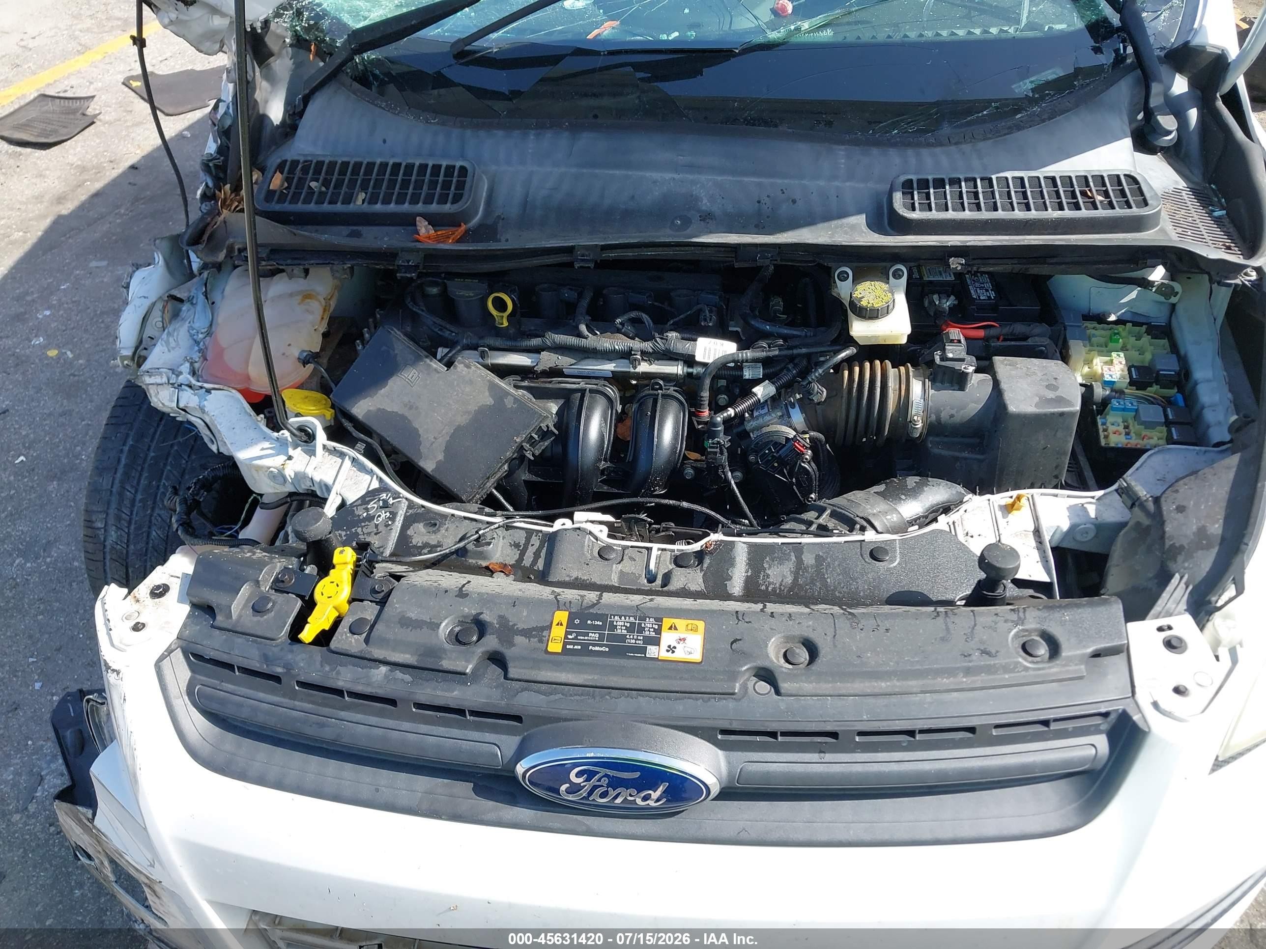 2015 Ford Escape S White vin: 1FMCU0F7XFUB65427