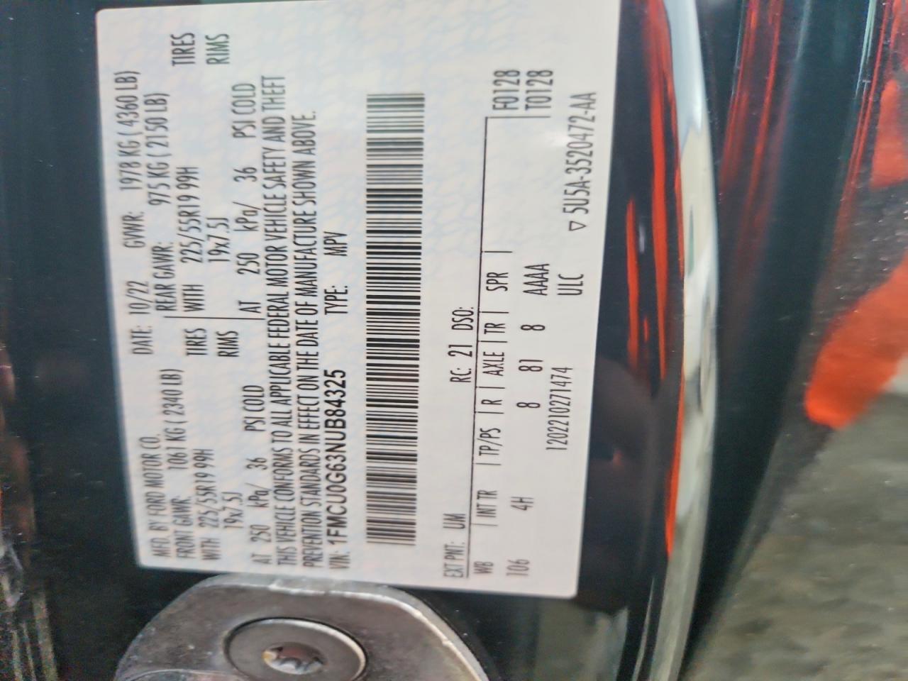 2022 Ford Escape Se Black vin: 1FMCU0G63NUB84325