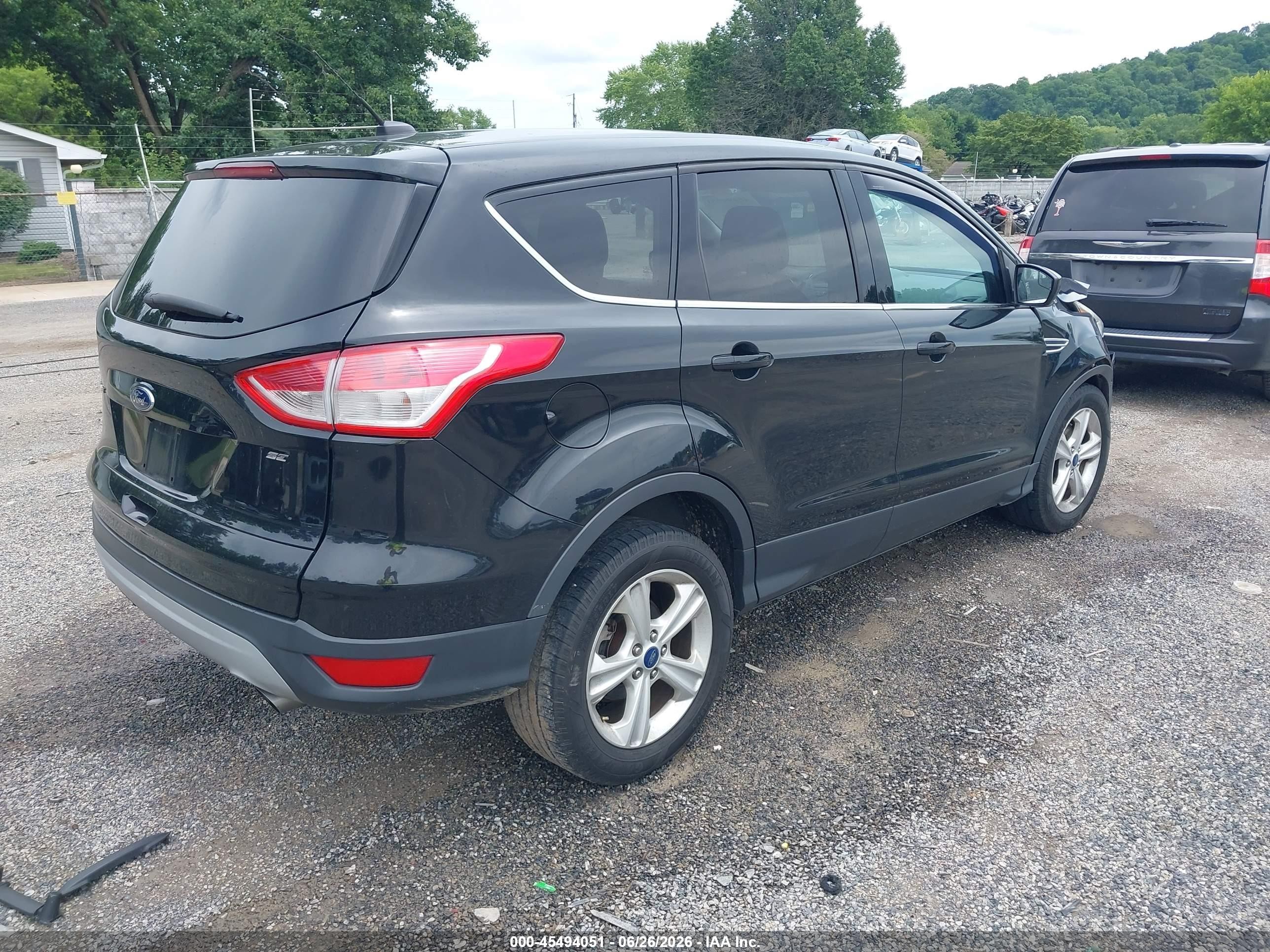 2015 Ford Escape Se Black vin: 1FMCU0G71FUB37885
