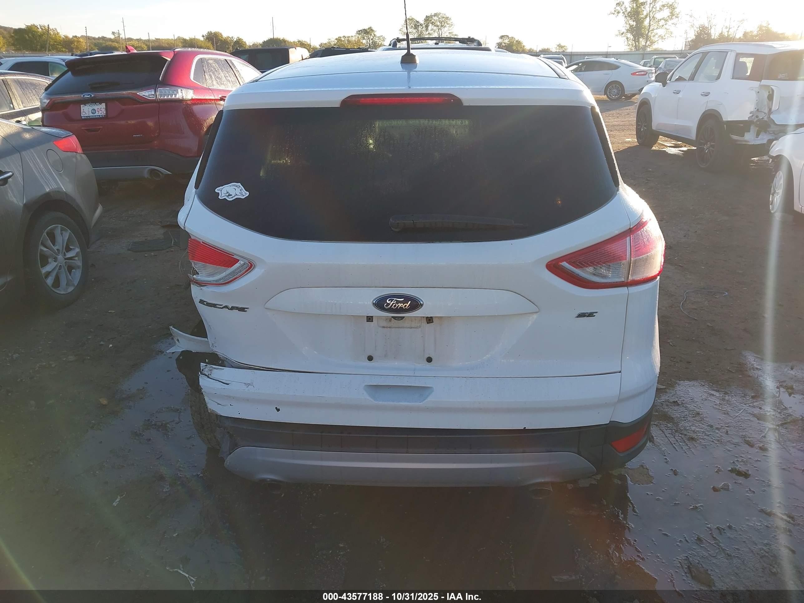 2015 Ford Escape Se White vin: 1FMCU0G71FUB39524