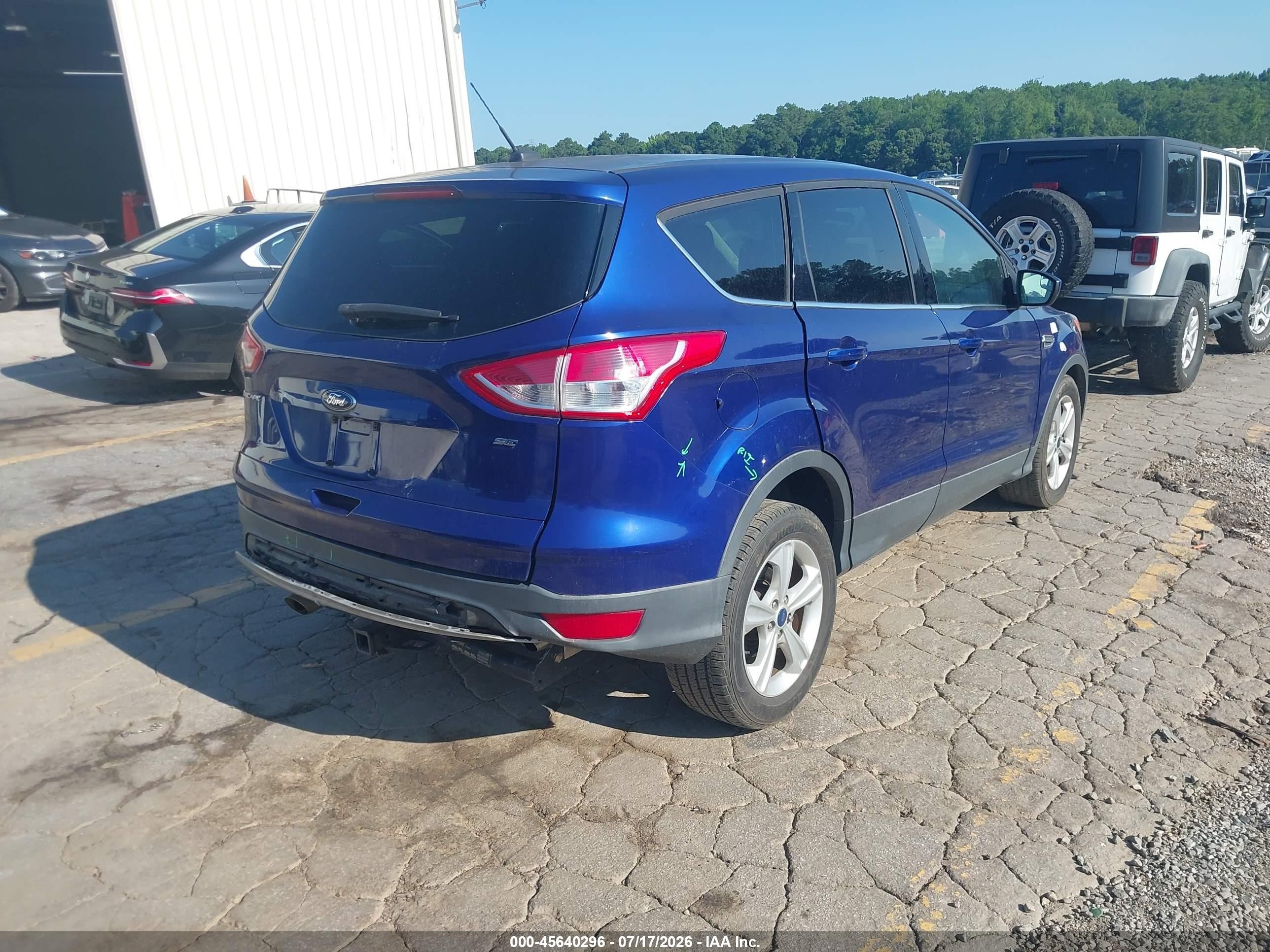 2015 Ford Escape Se Blue vin: 1FMCU0G73FUB16343
