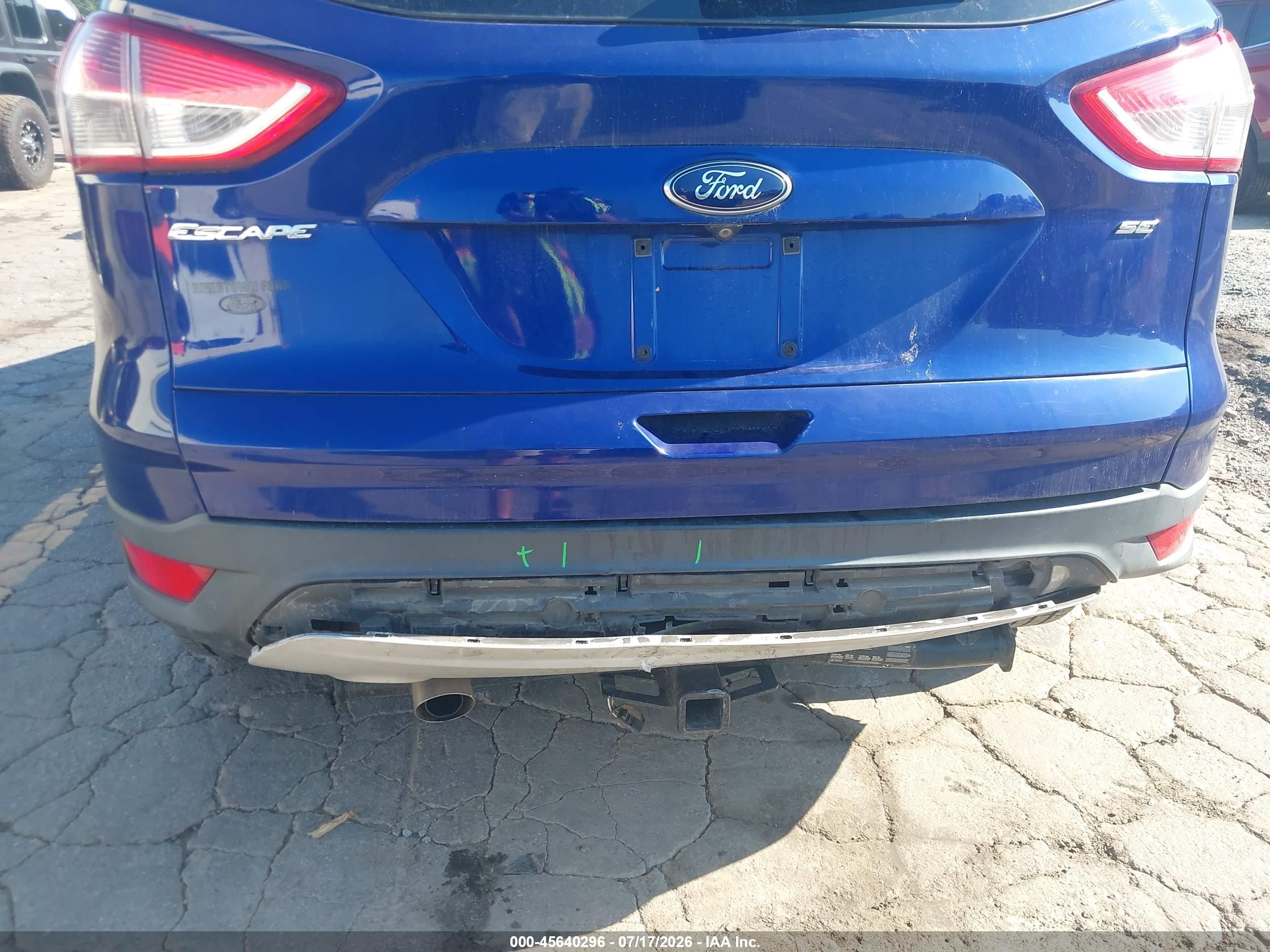 2015 Ford Escape Se Blue vin: 1FMCU0G73FUB16343