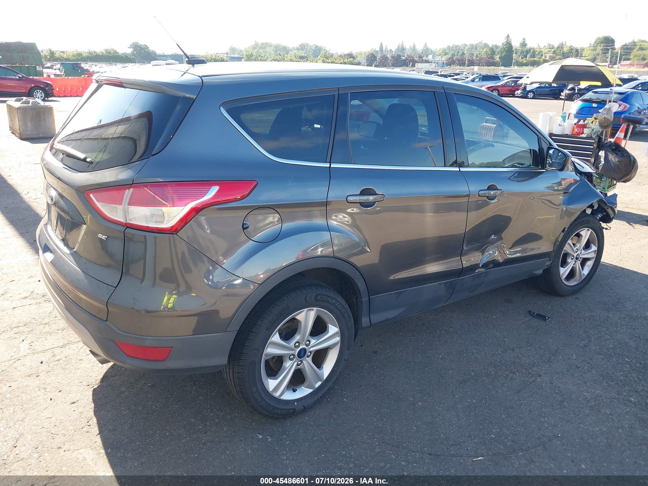 2015 Ford Escape Se Gray vin: 1FMCU0G74FUA18048