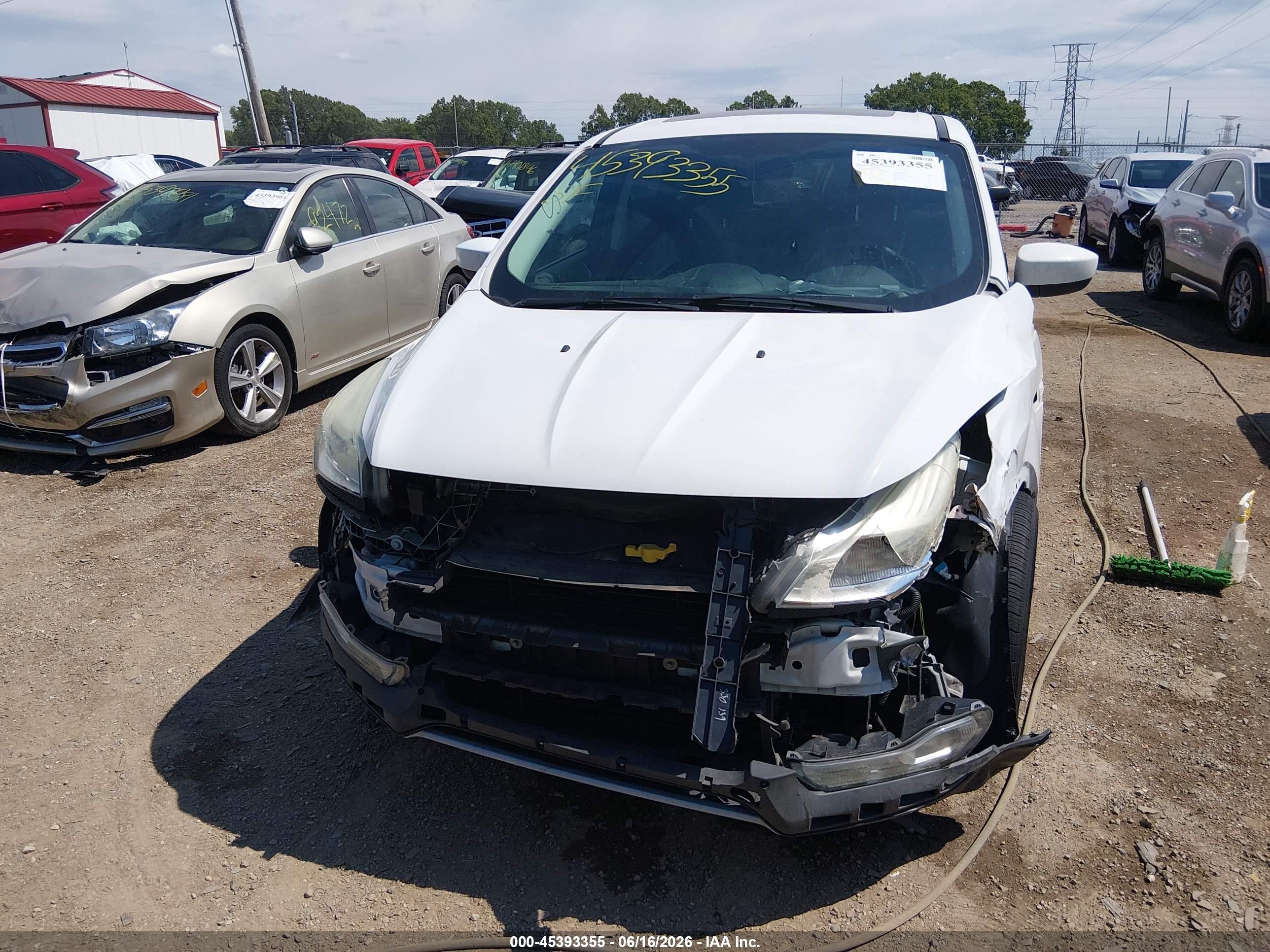 2015 Ford Escape Se White vin: 1FMCU0G74FUA37019