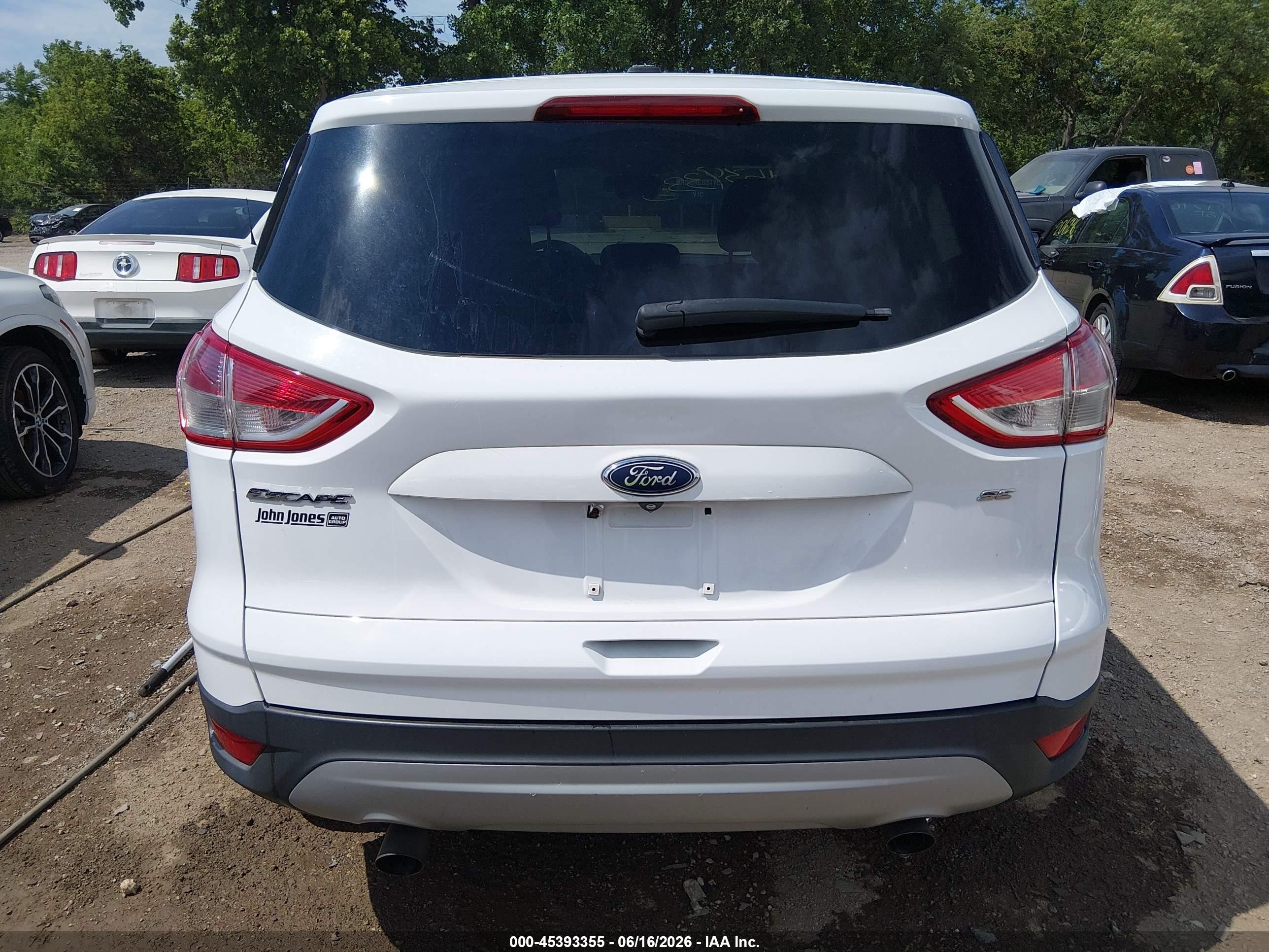 2015 Ford Escape Se White vin: 1FMCU0G74FUA37019
