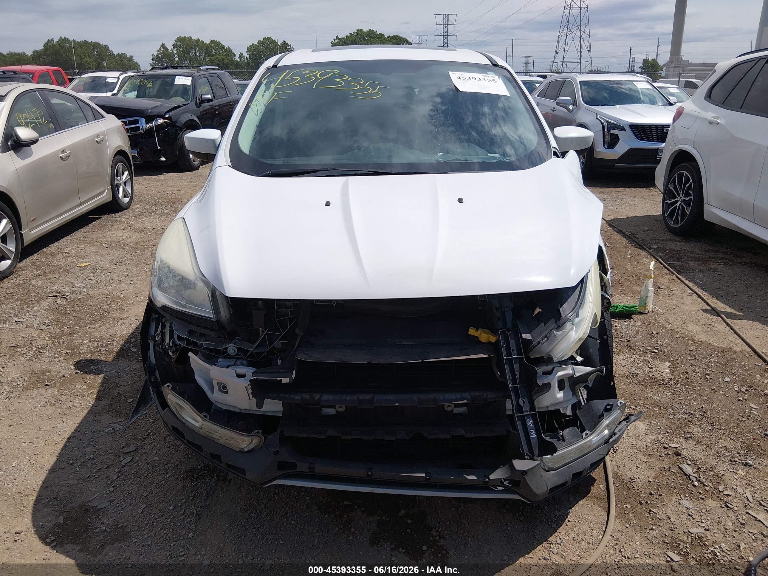 2015 Ford Escape Se White vin: 1FMCU0G74FUA37019