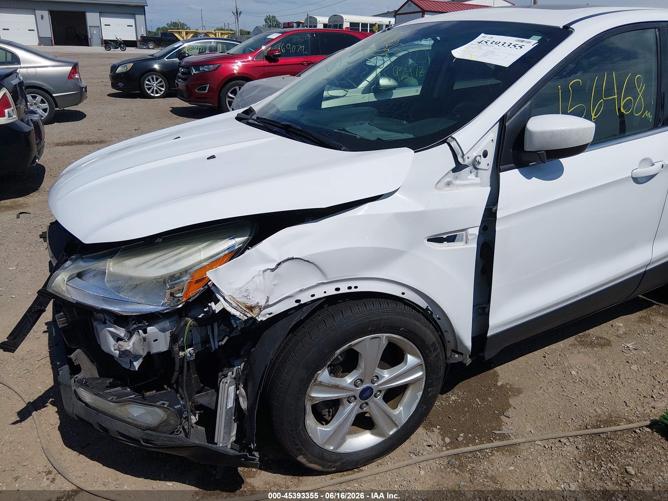 2015 Ford Escape Se White vin: 1FMCU0G74FUA37019