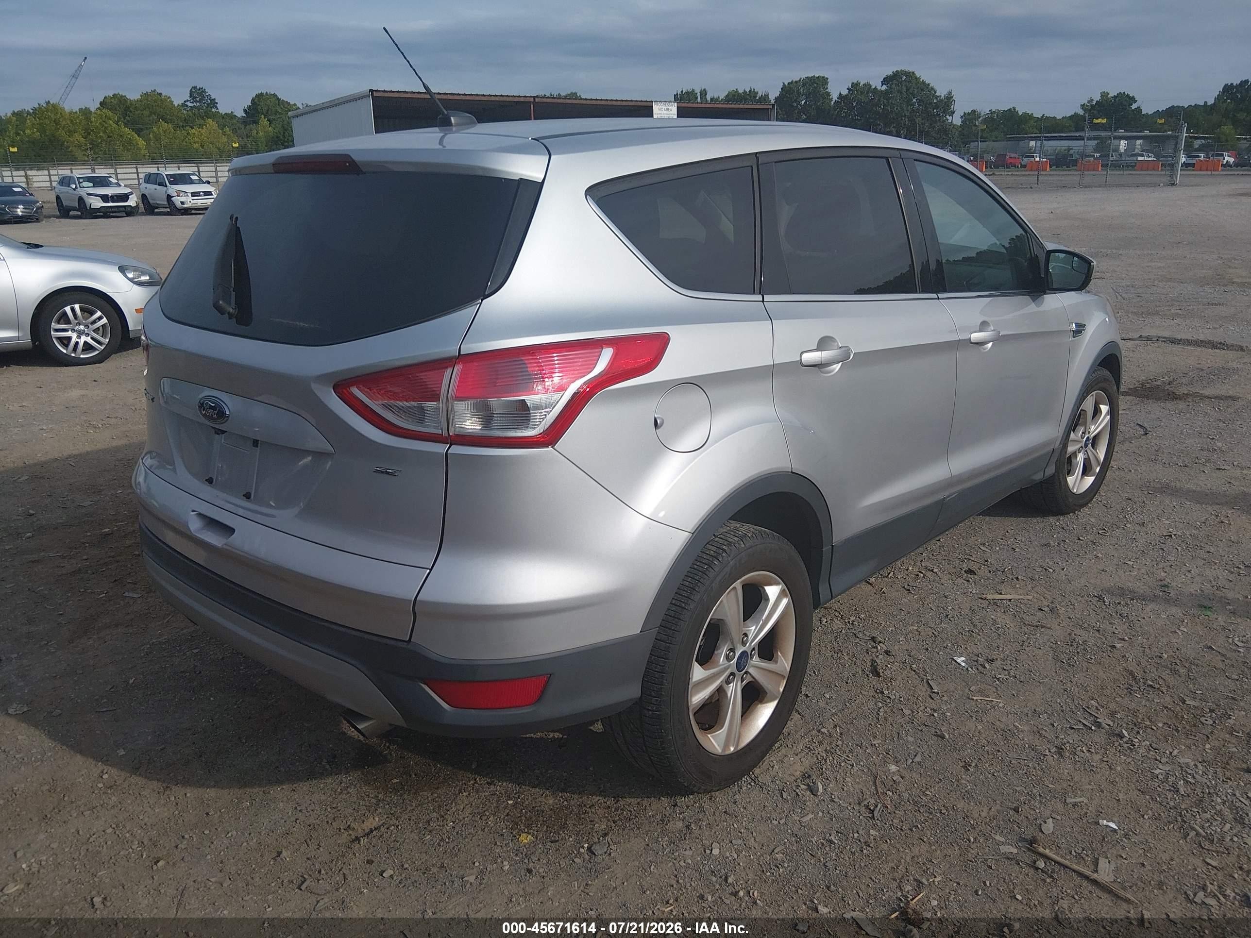 2015 Ford Escape Se Silver vin: 1FMCU0G75FUA36882