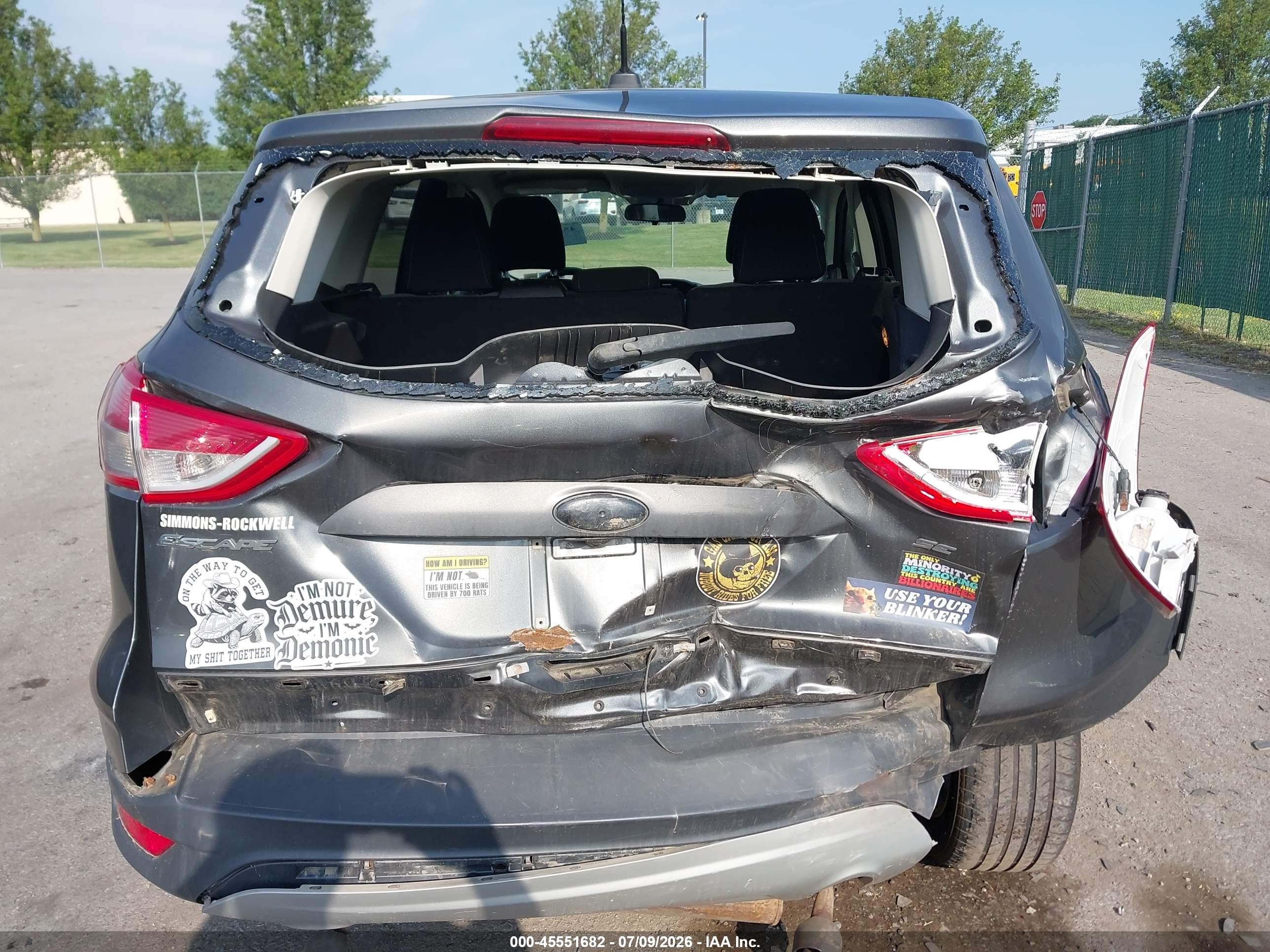 2015 Ford Escape Se Gray vin: 1FMCU0G75FUB90783