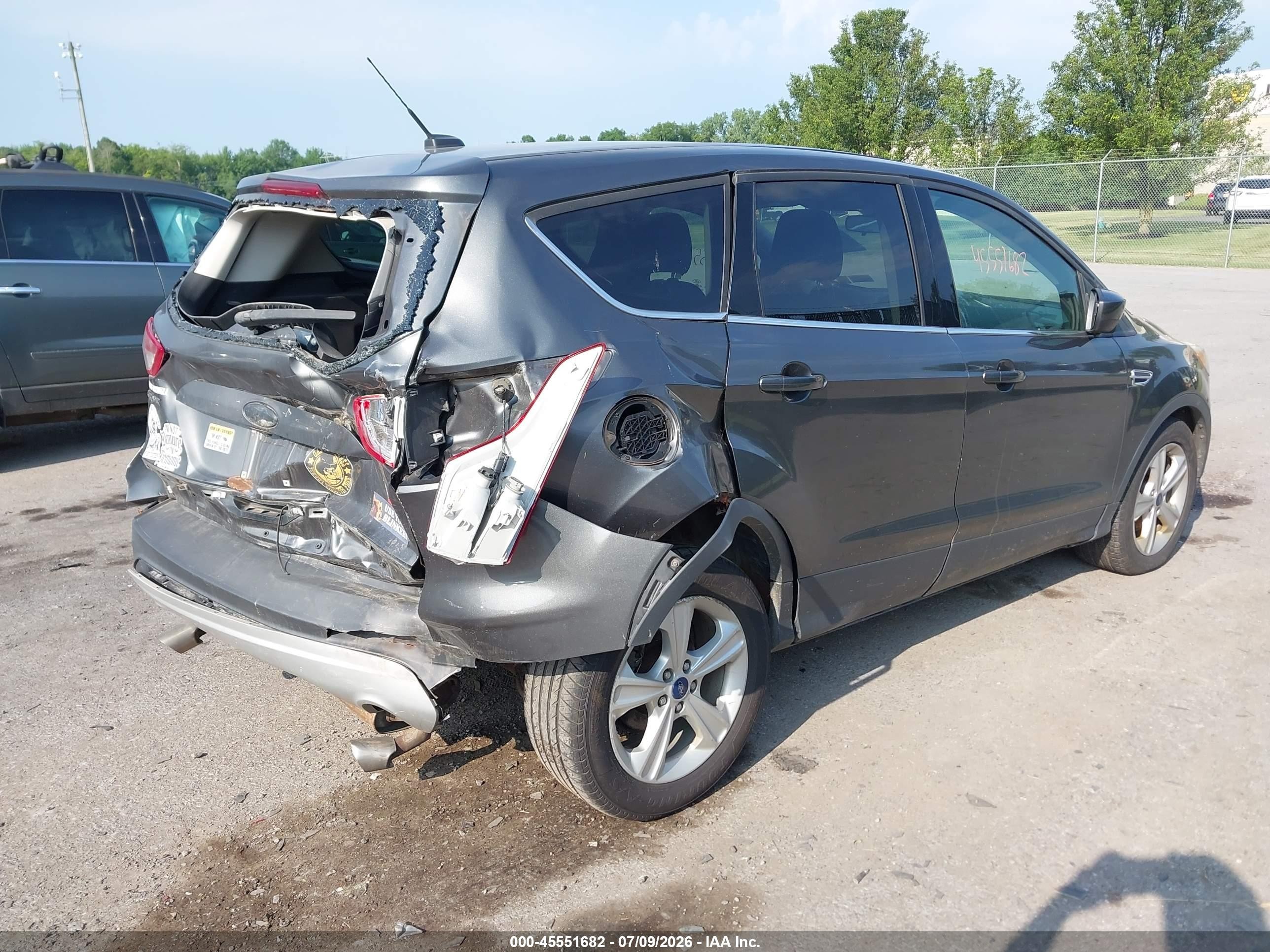 2015 Ford Escape Se Gray vin: 1FMCU0G75FUB90783