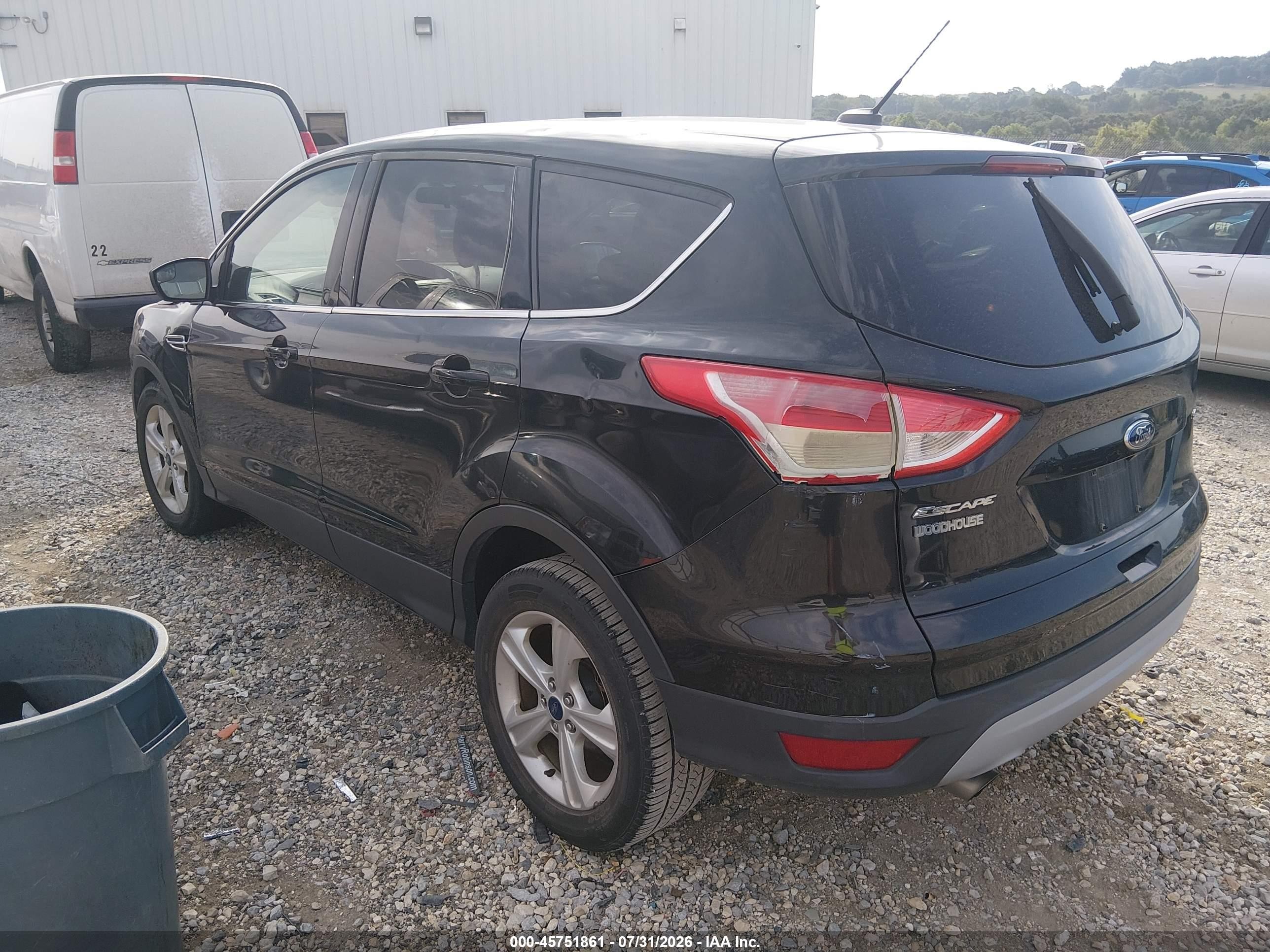 2015 Ford Escape Se Black vin: 1FMCU0G76FUA17404