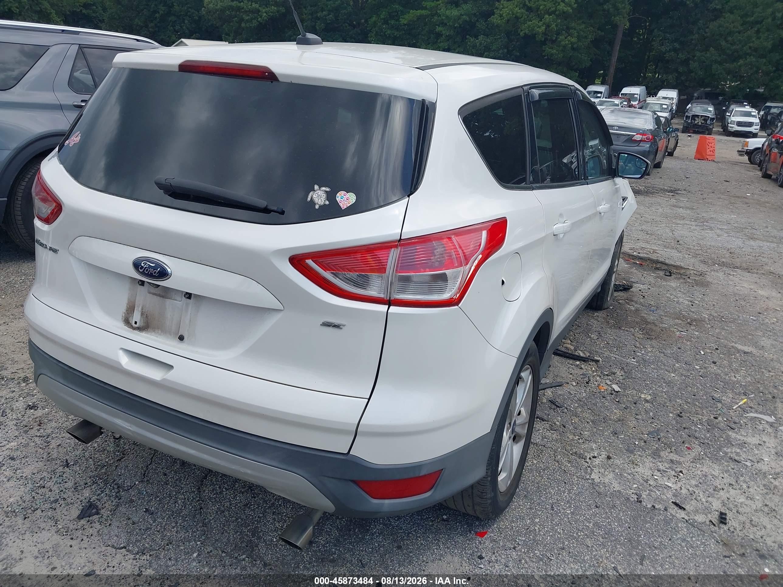 2015 Ford Escape Se White vin: 1FMCU0G76FUB45335