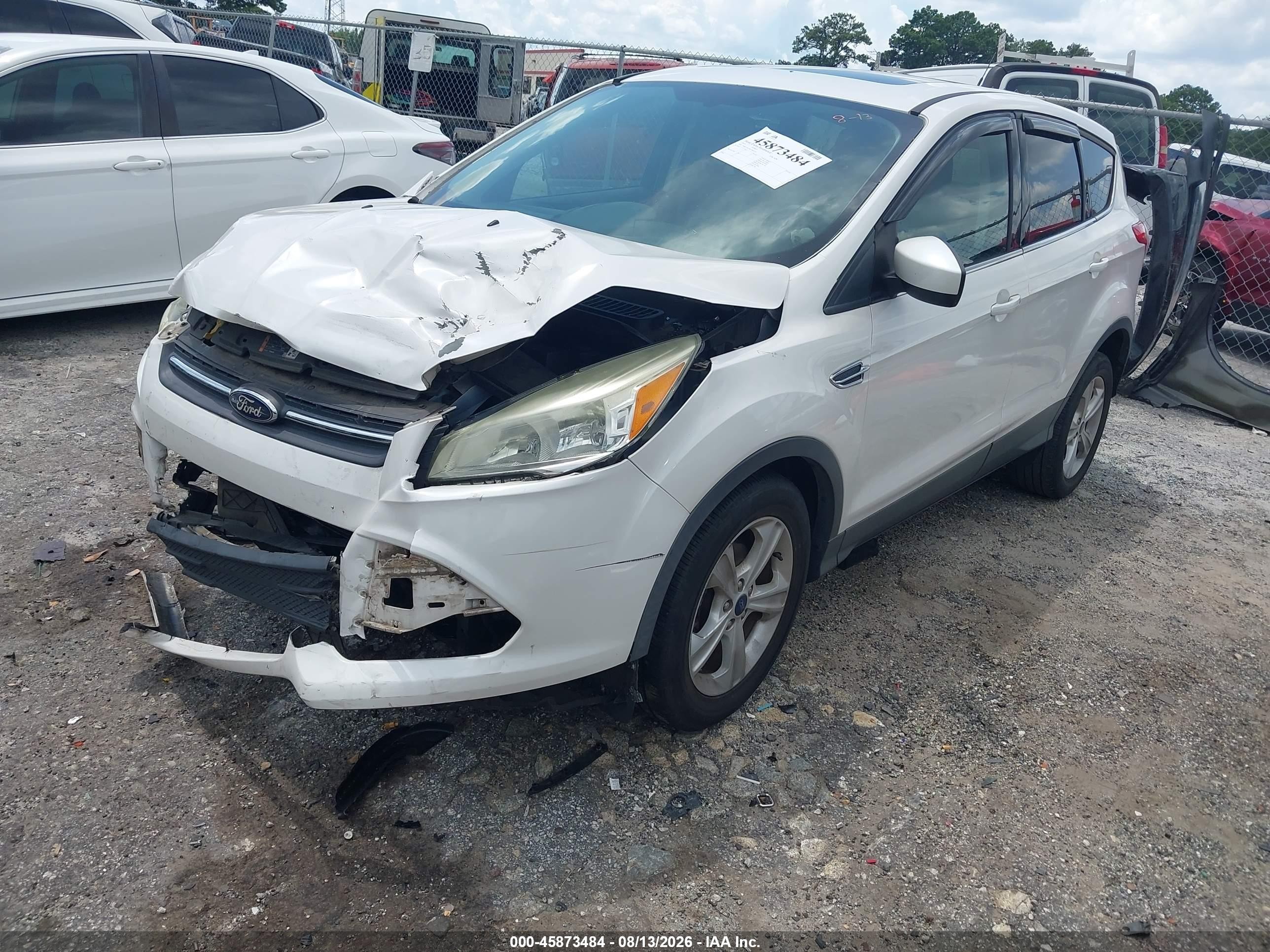 2015 Ford Escape Se White vin: 1FMCU0G76FUB45335