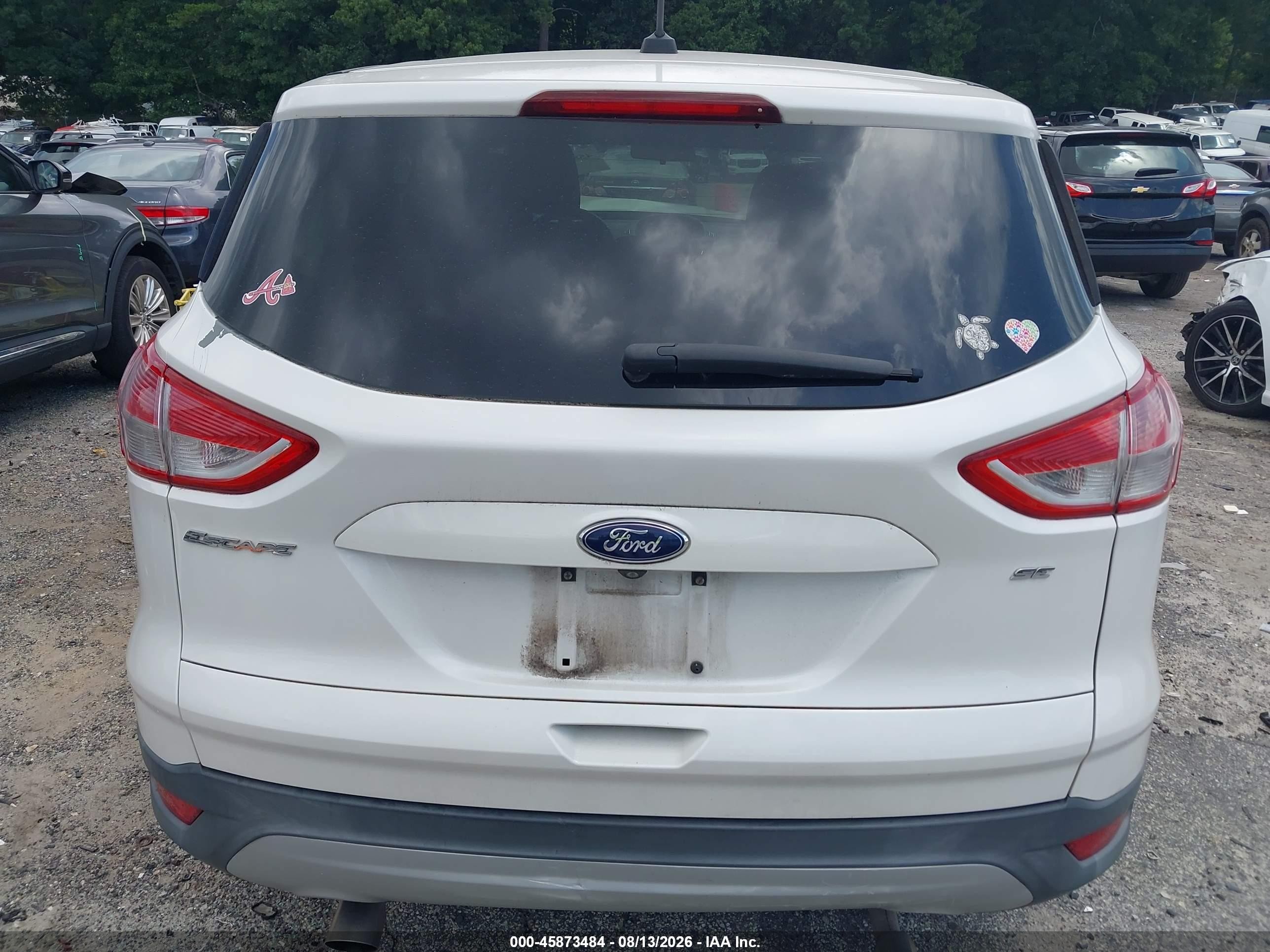 2015 Ford Escape Se White vin: 1FMCU0G76FUB45335
