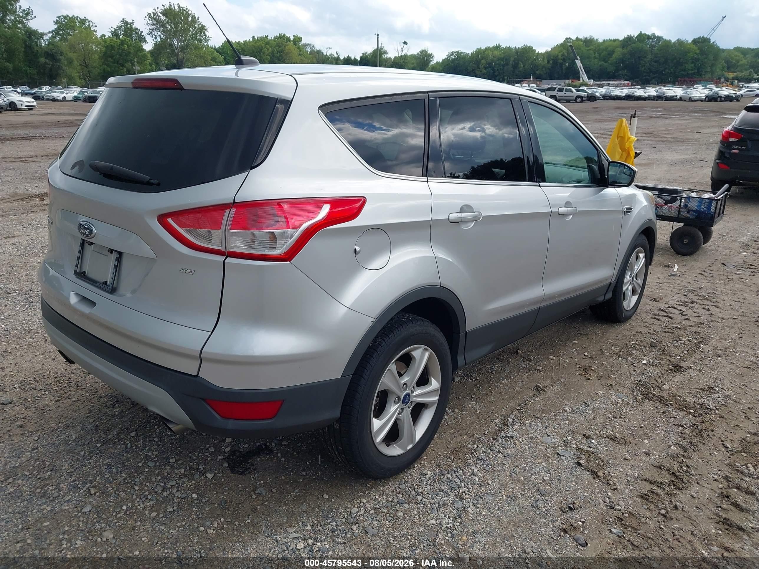 2015 Ford Escape Se Silver vin: 1FMCU0G76FUB77802