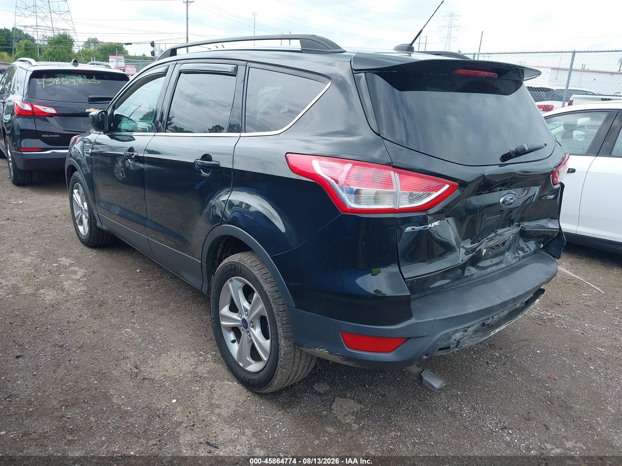 2015 Ford Escape Se Black vin: 1FMCU0G77FUB79641