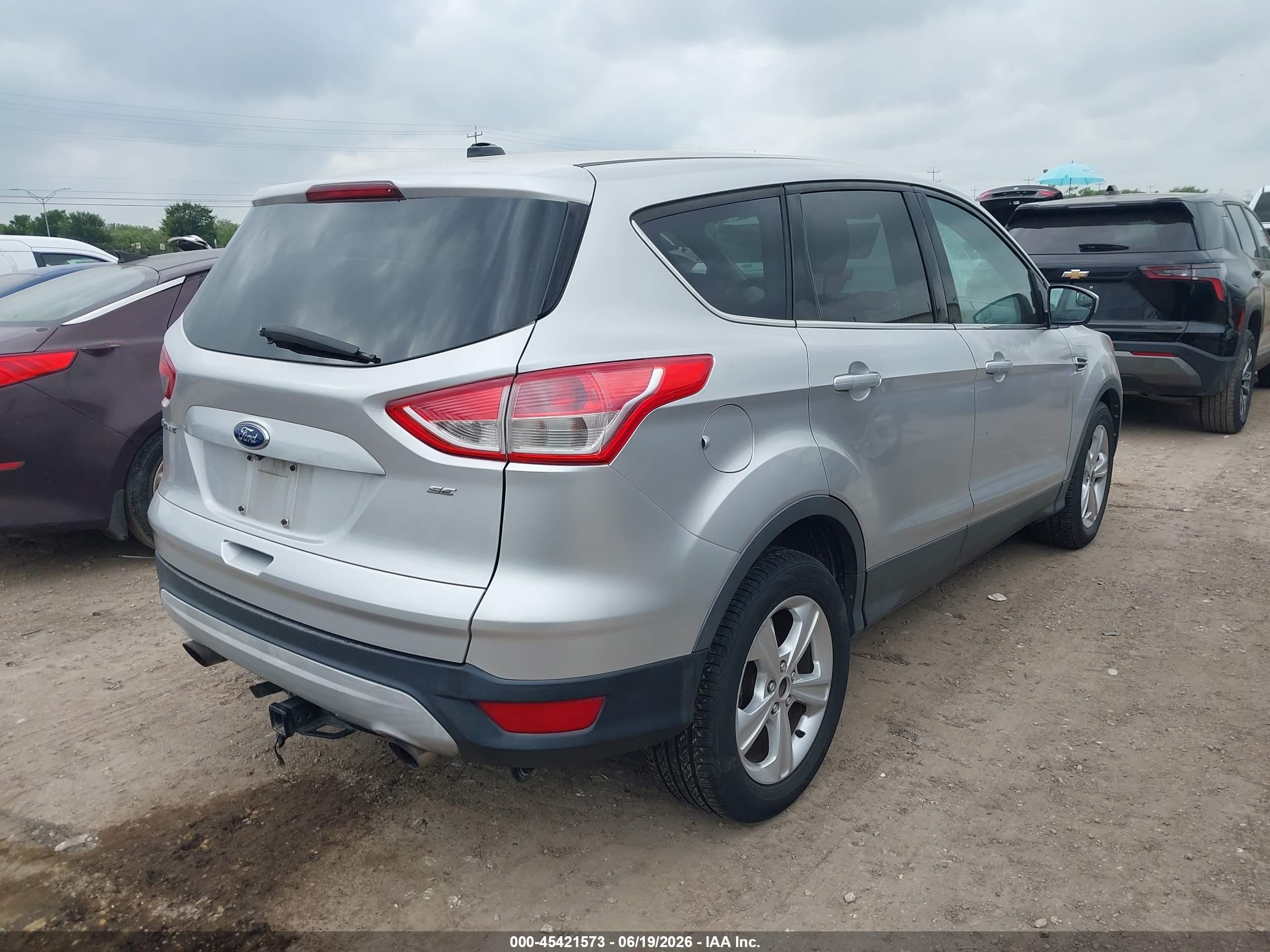 2015 Ford Escape Se Silver vin: 1FMCU0G7XFUA18930