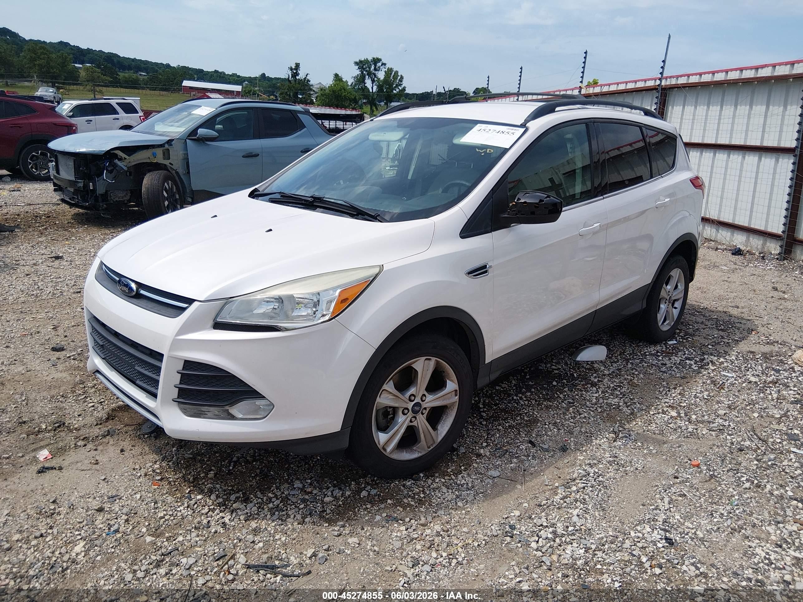 2013 Ford Escape Se White vin: 1FMCU0G90DUC59314