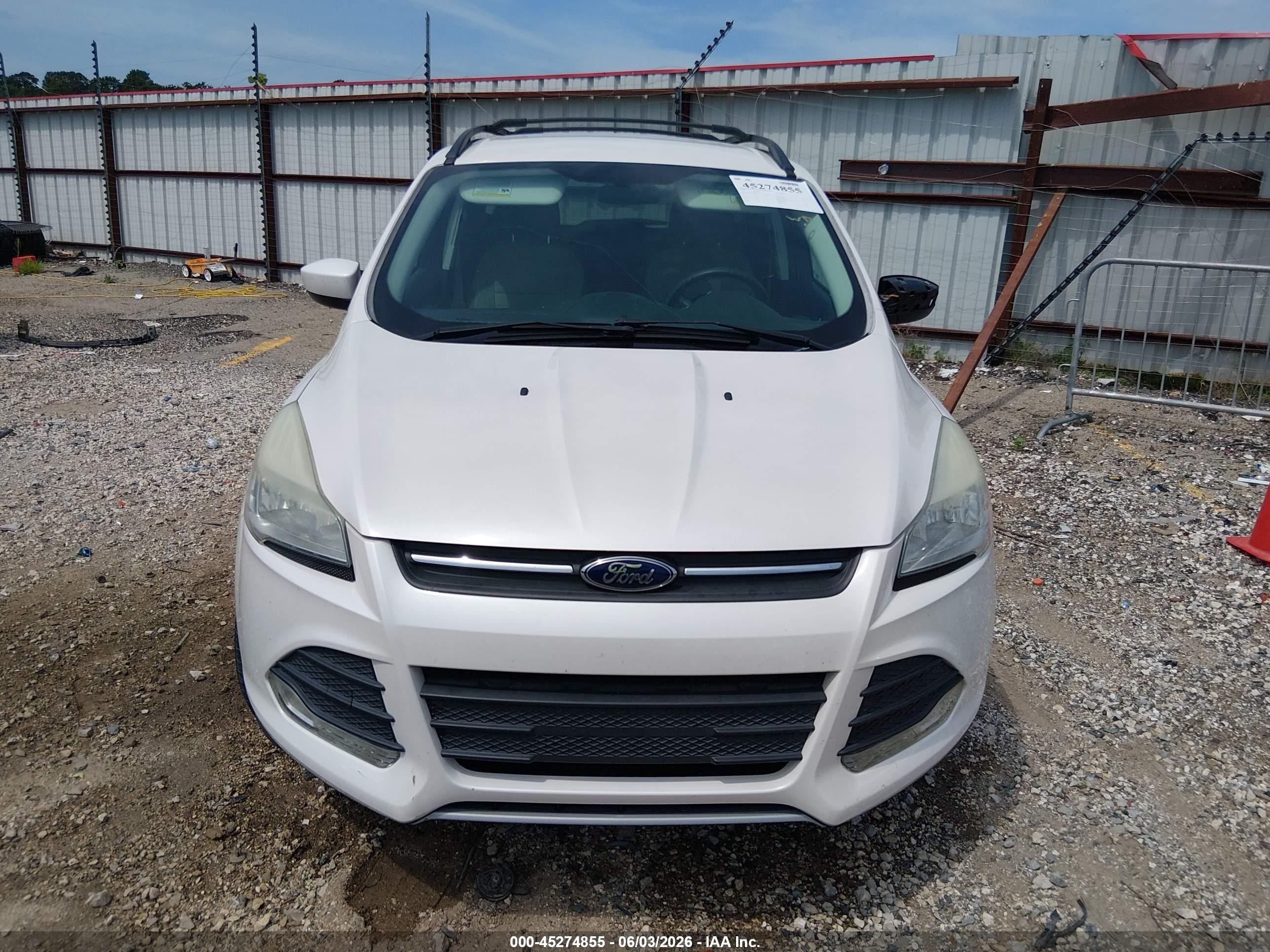 2013 Ford Escape Se White vin: 1FMCU0G90DUC59314