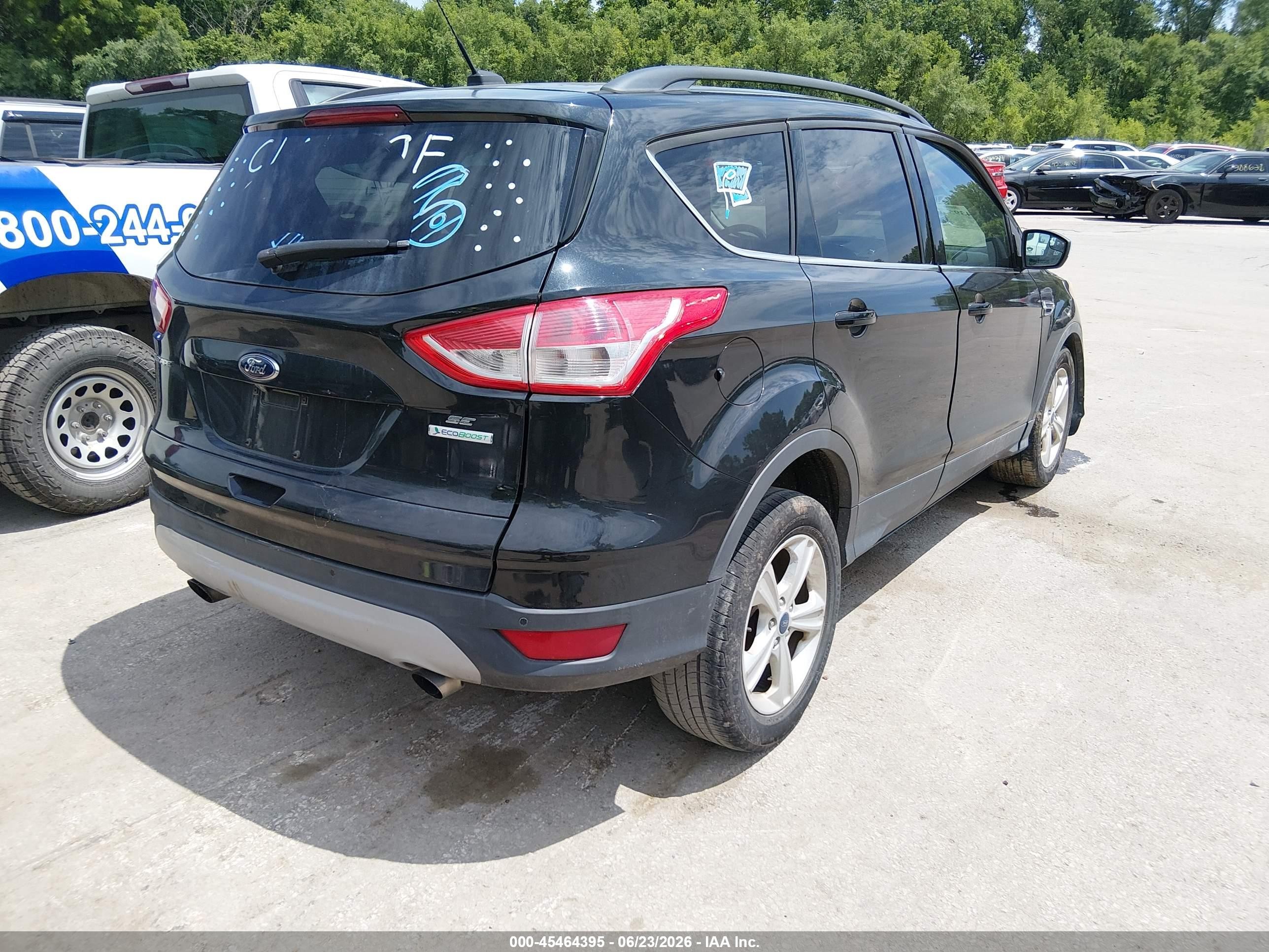 2014 Ford Escape Se Black vin: 1FMCU0G90EUC37203