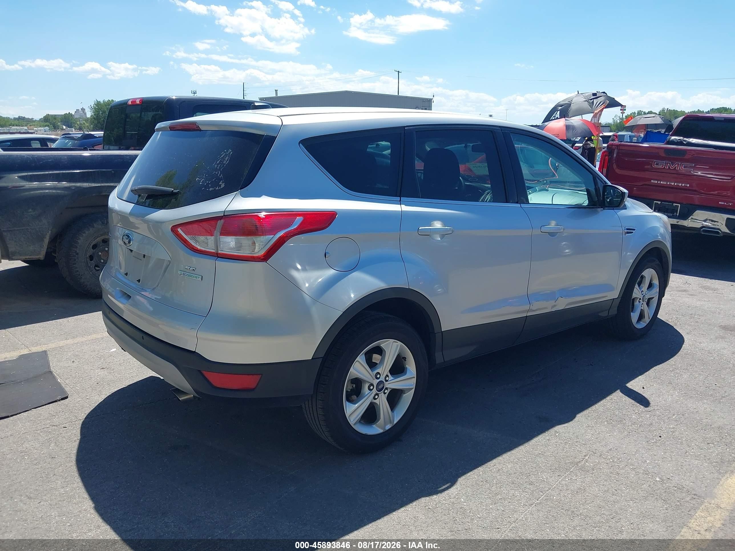 2015 Ford Escape Se Silver vin: 1FMCU0G91FUB32977