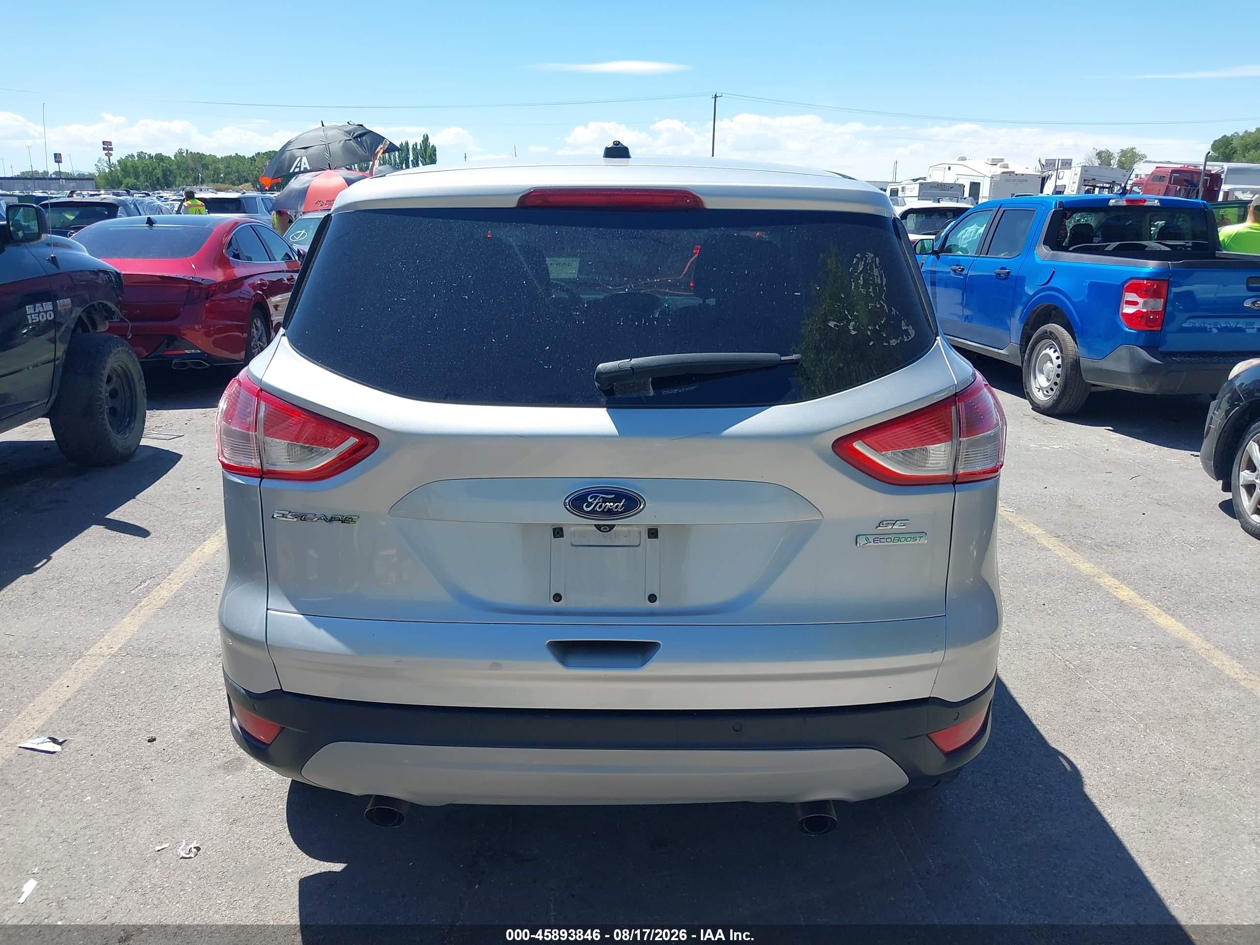 2015 Ford Escape Se Silver vin: 1FMCU0G91FUB32977