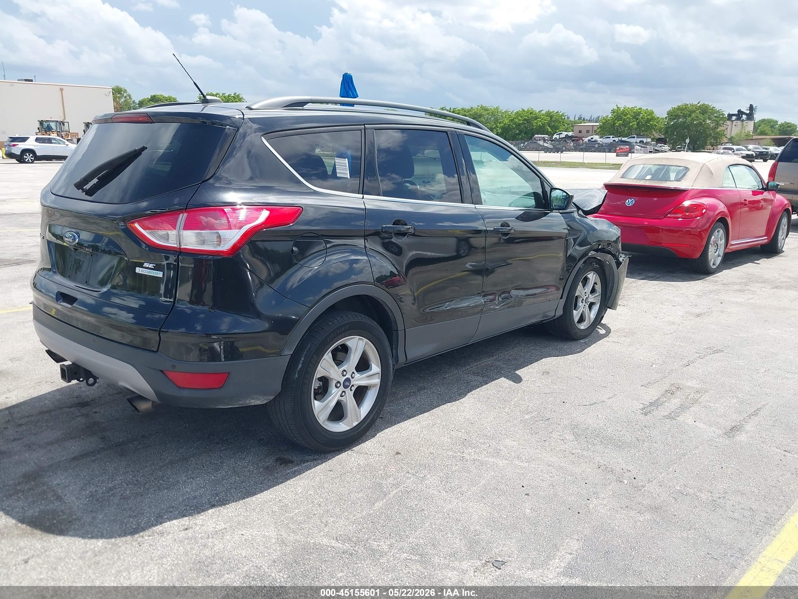 2015 Ford Escape Se Black vin: 1FMCU0G91FUB57877