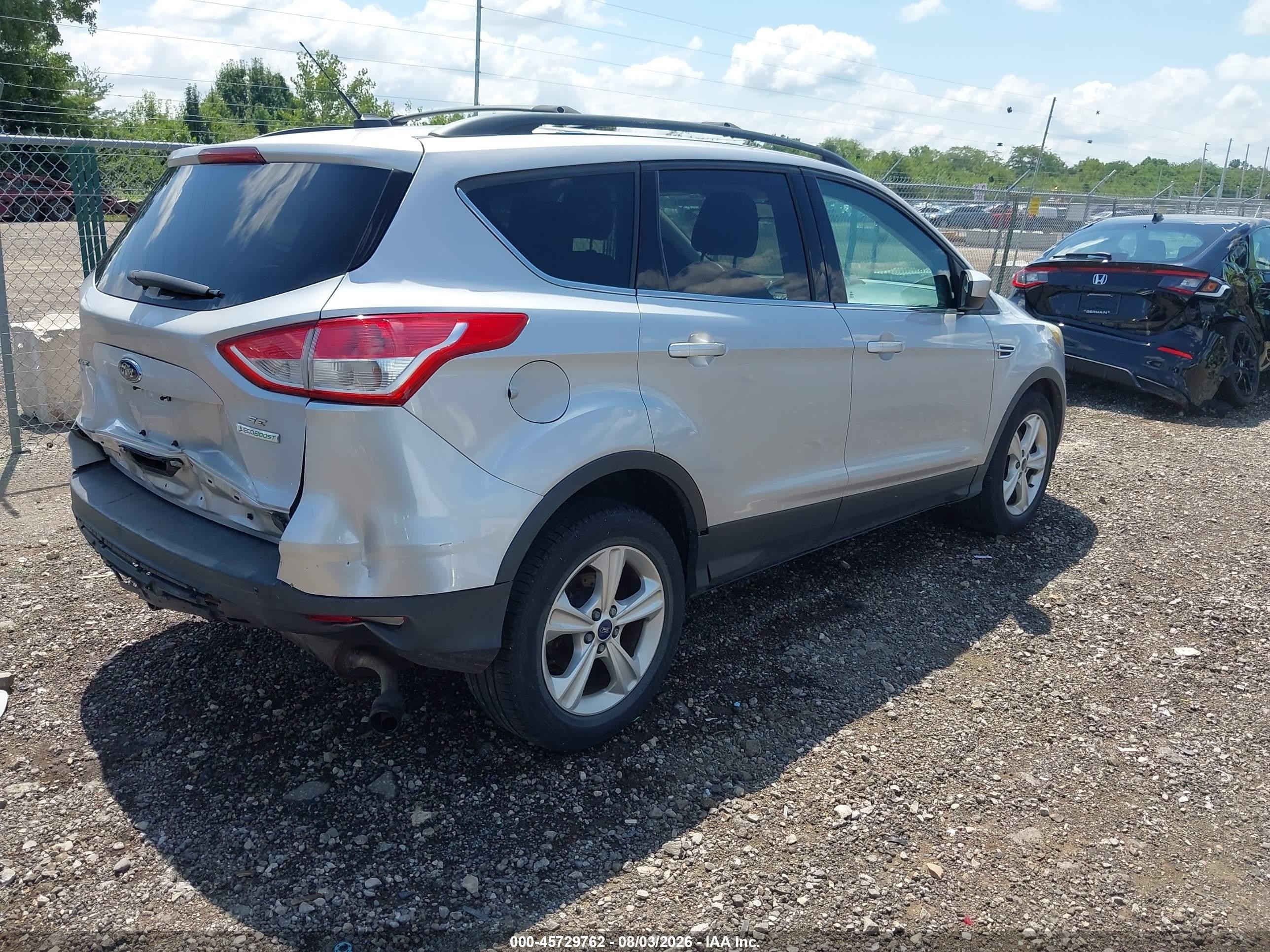 2013 Ford Escape Se Silver vin: 1FMCU0G92DUC49223